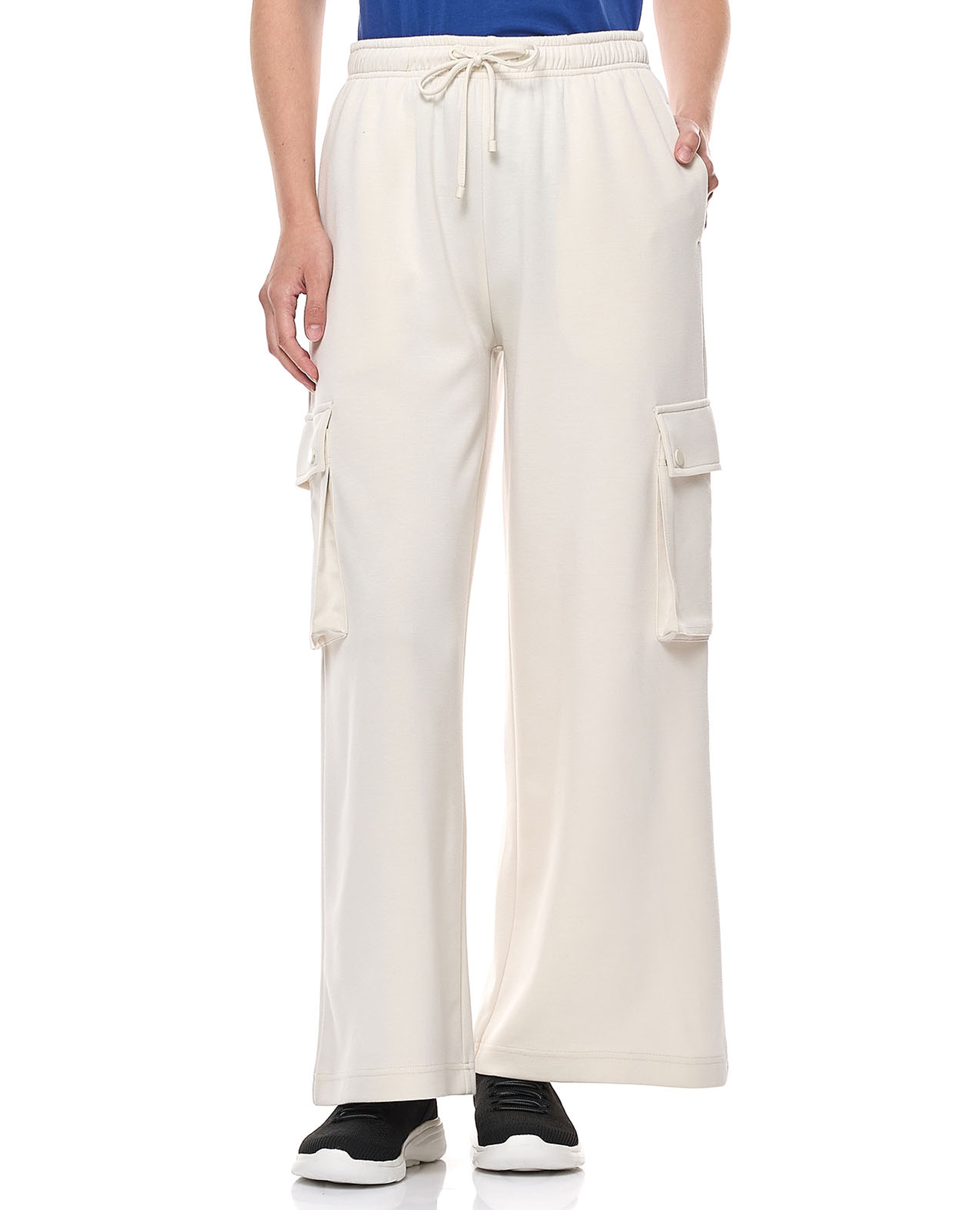 بنطال كارغو سادة برباط على الخصر