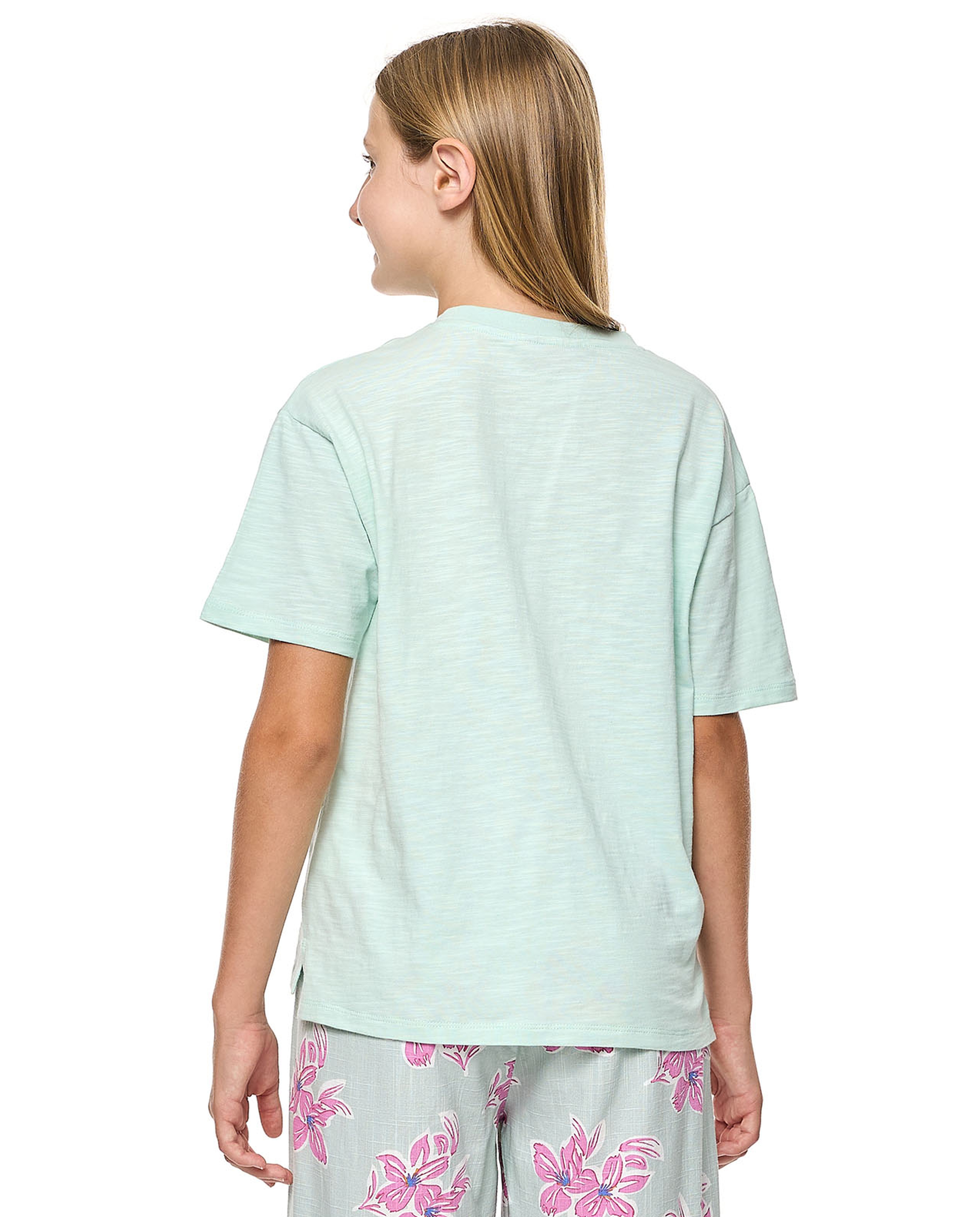 Embroidered T-Shirt With Crew Neck and Short Sleeves