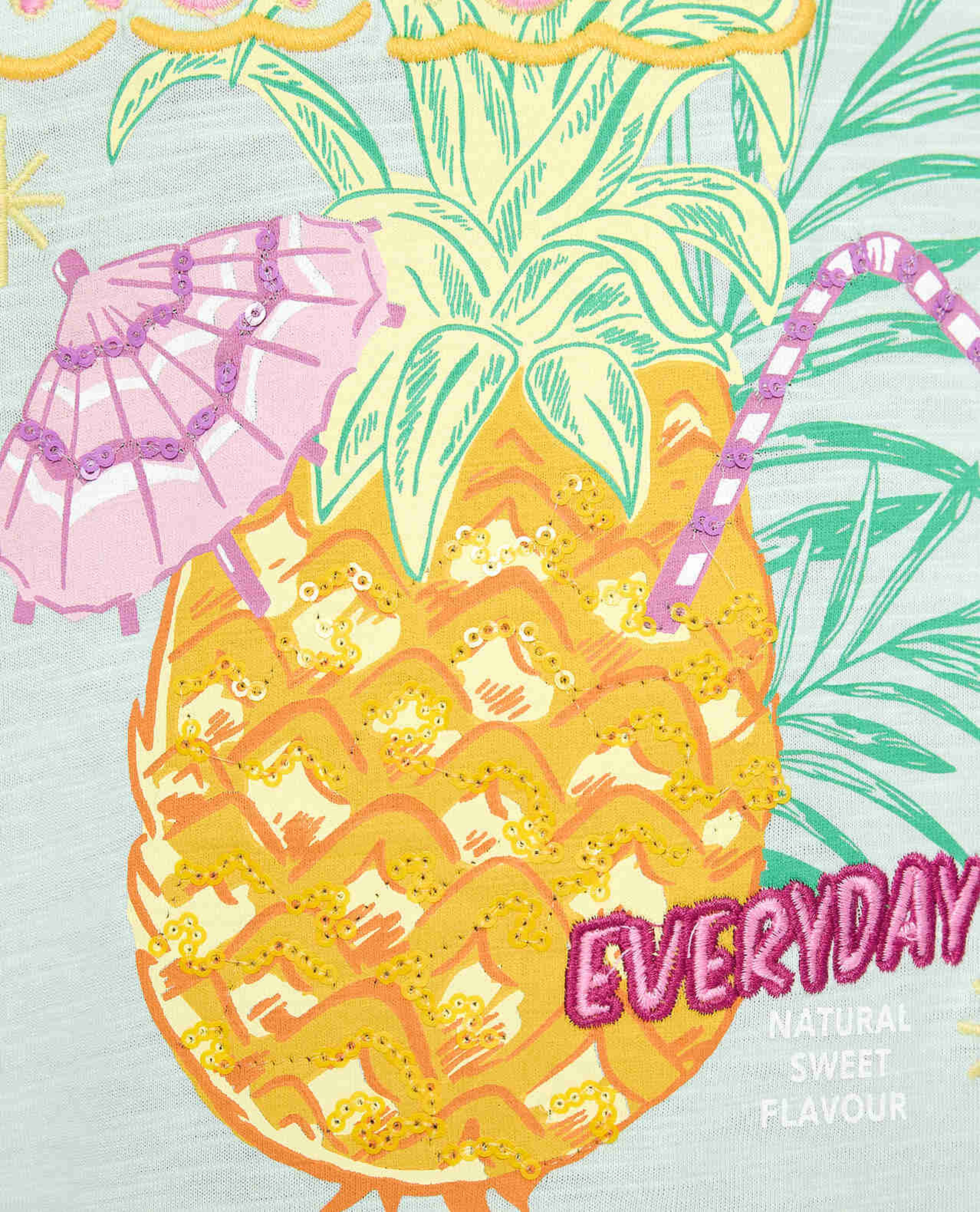 Embroidered T-Shirt With Crew Neck and Short Sleeves