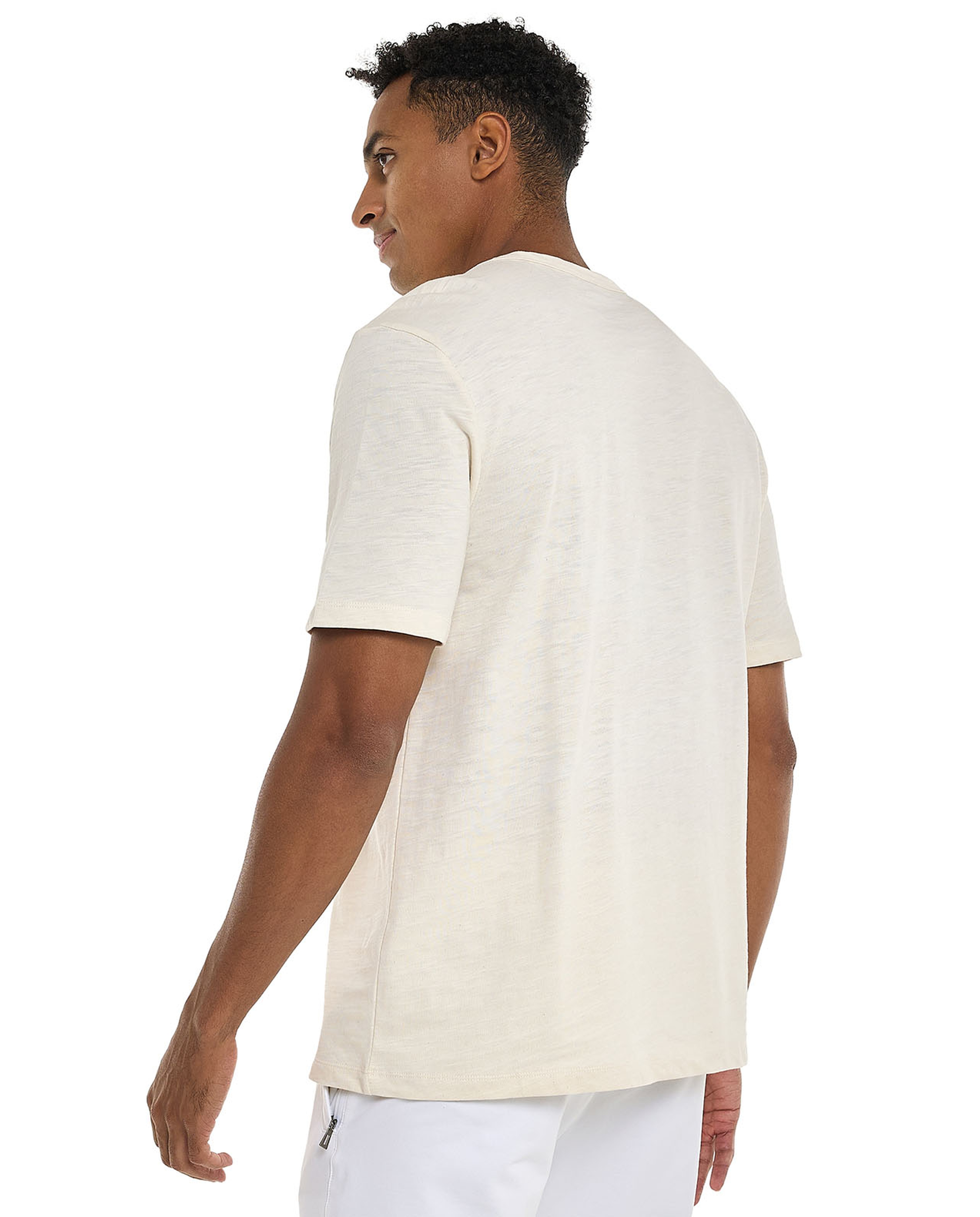 Textured T-Shirt with Crew Neck and Short Sleeves