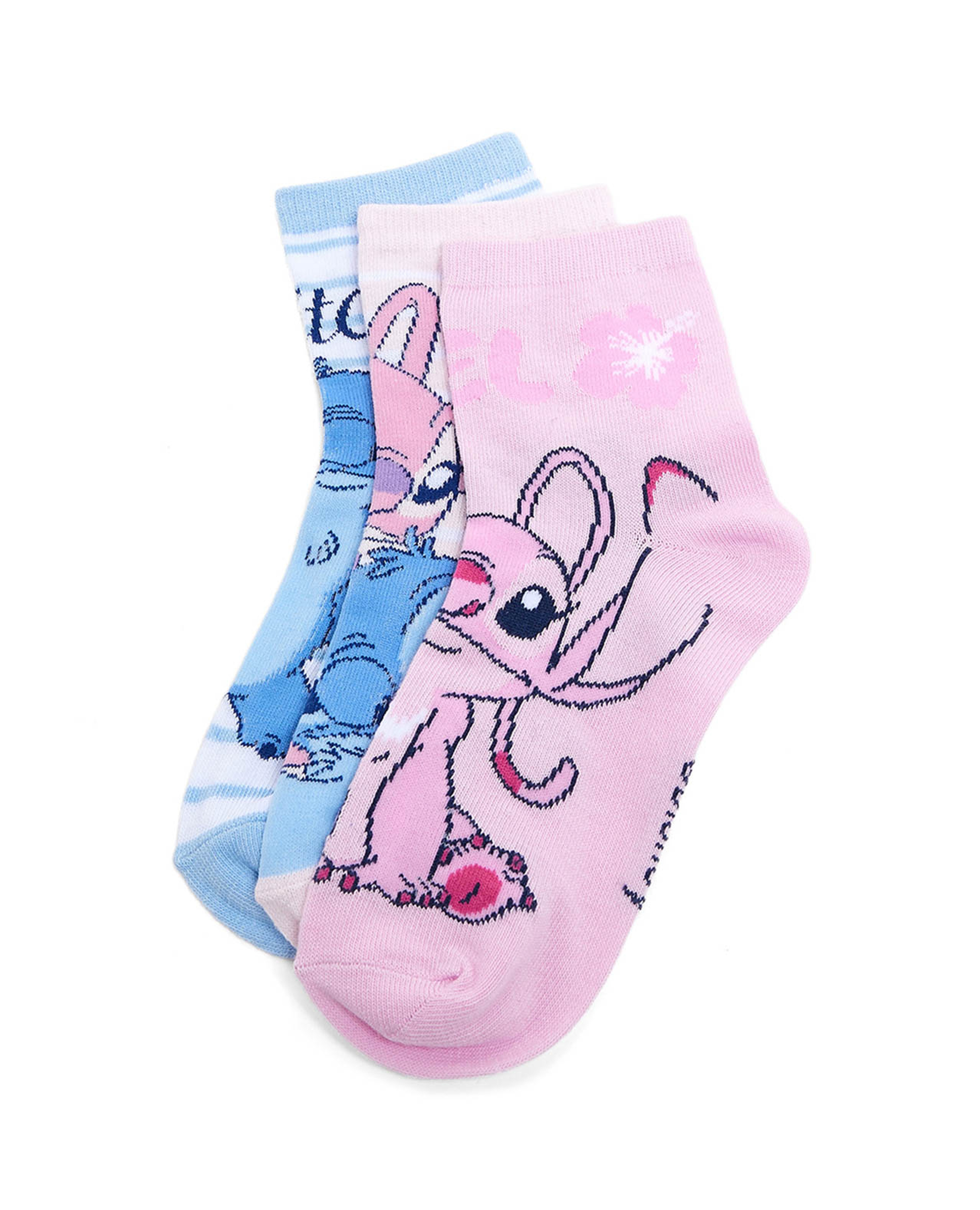 3 Pack Stitch Print Ankle Socks