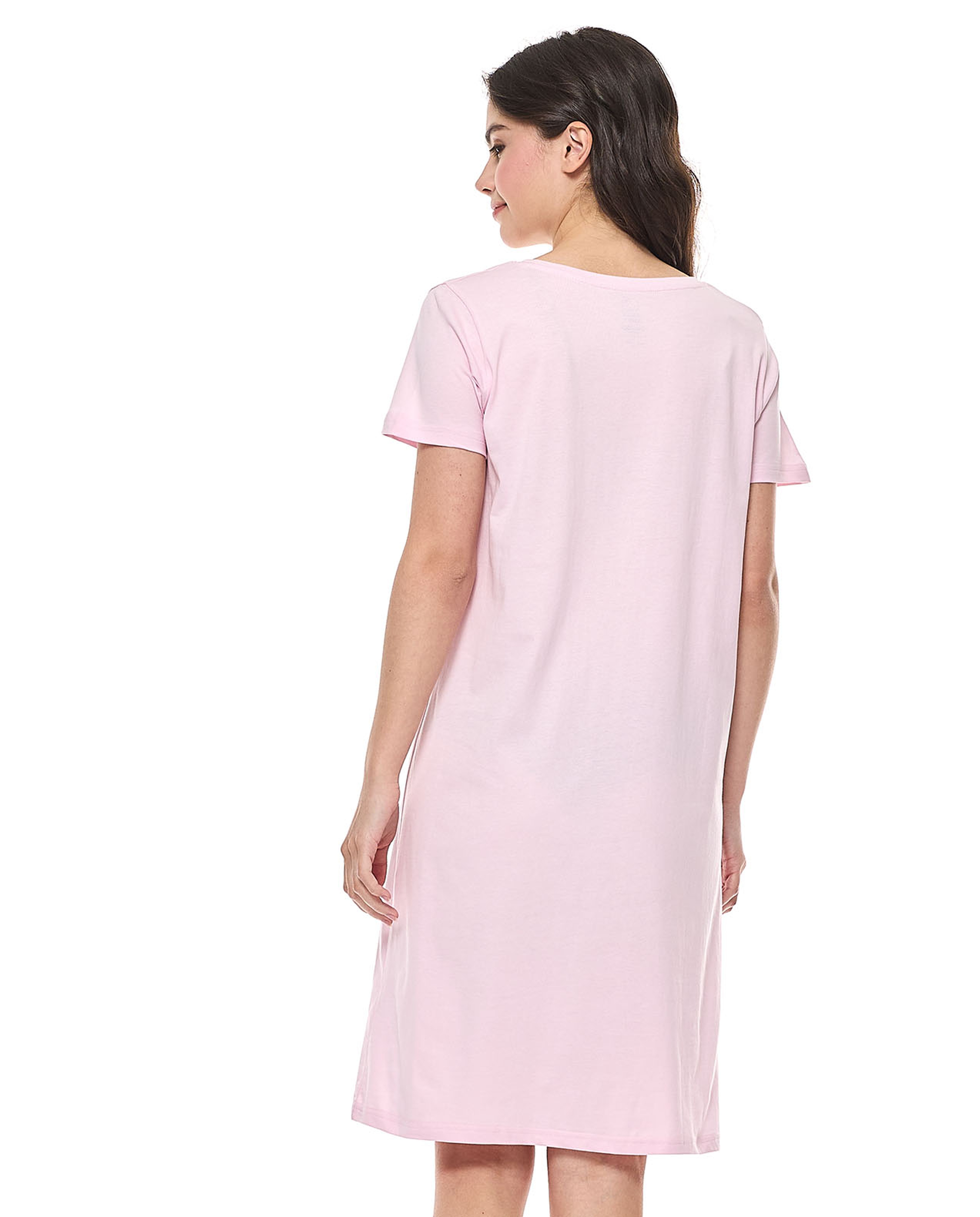 Hello Kitty Print Nightdress with Short Sleeves