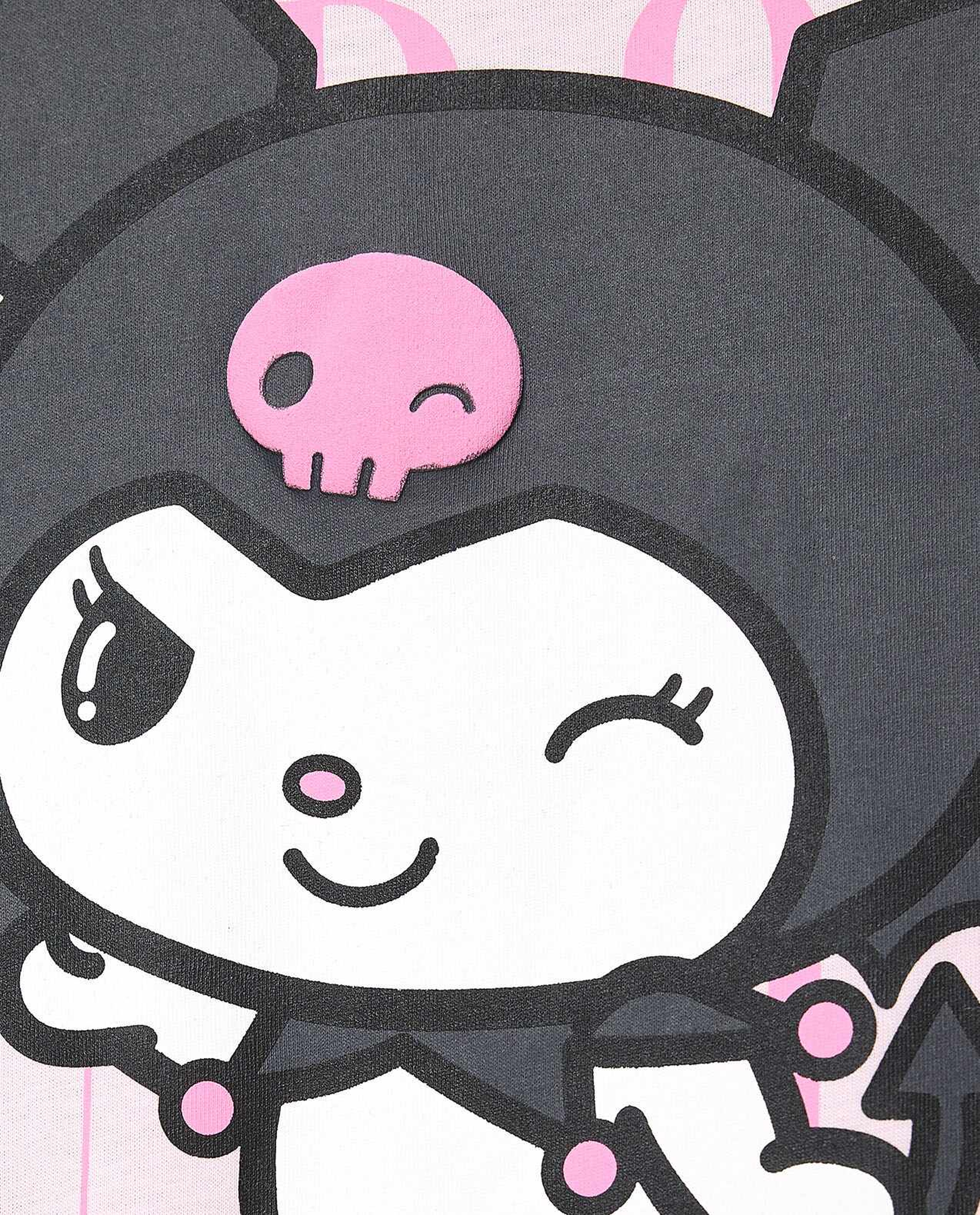 Kuromi Print Nightdress with Short Sleeves