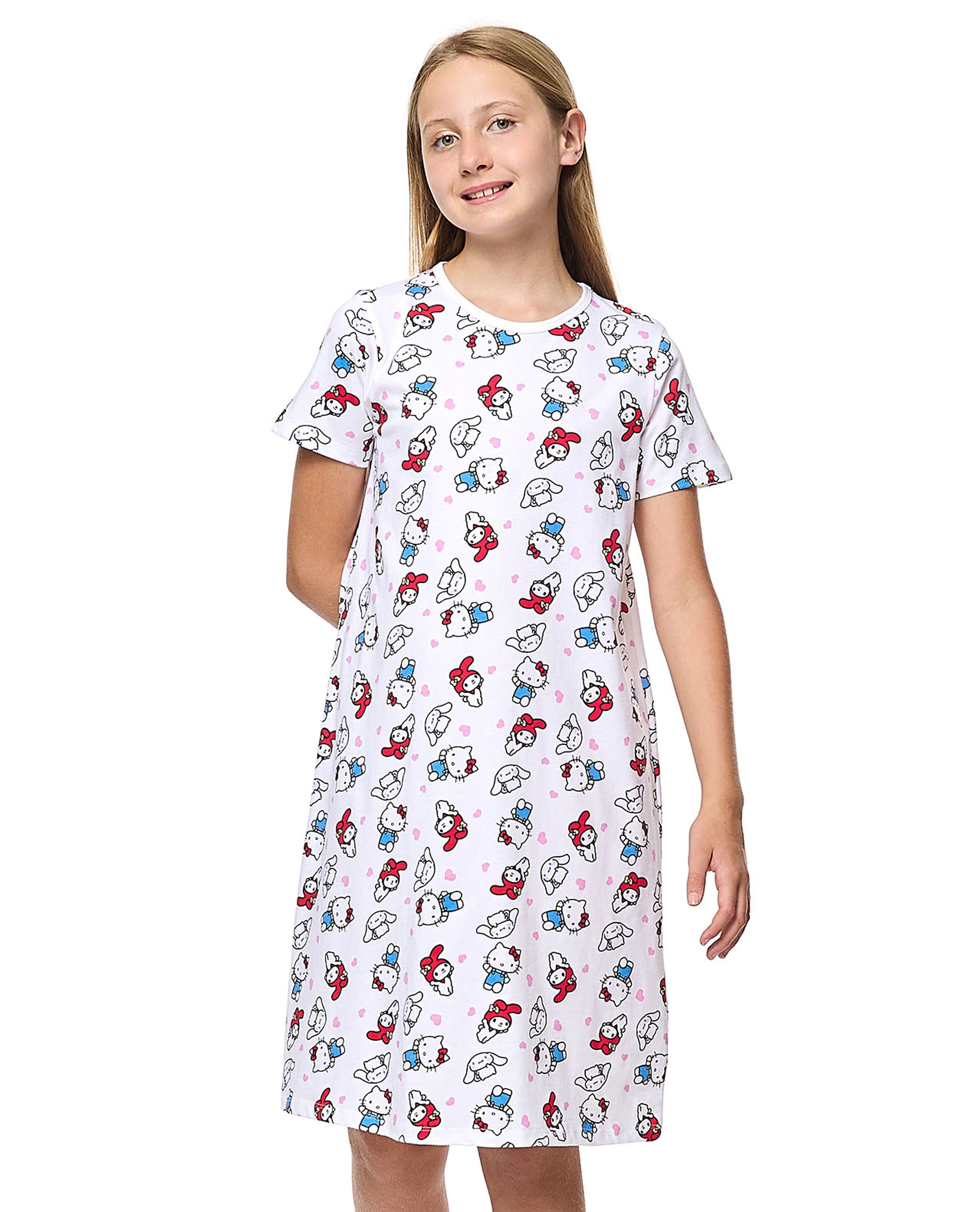 2 Pack Hello Kitty Print Nightdresses