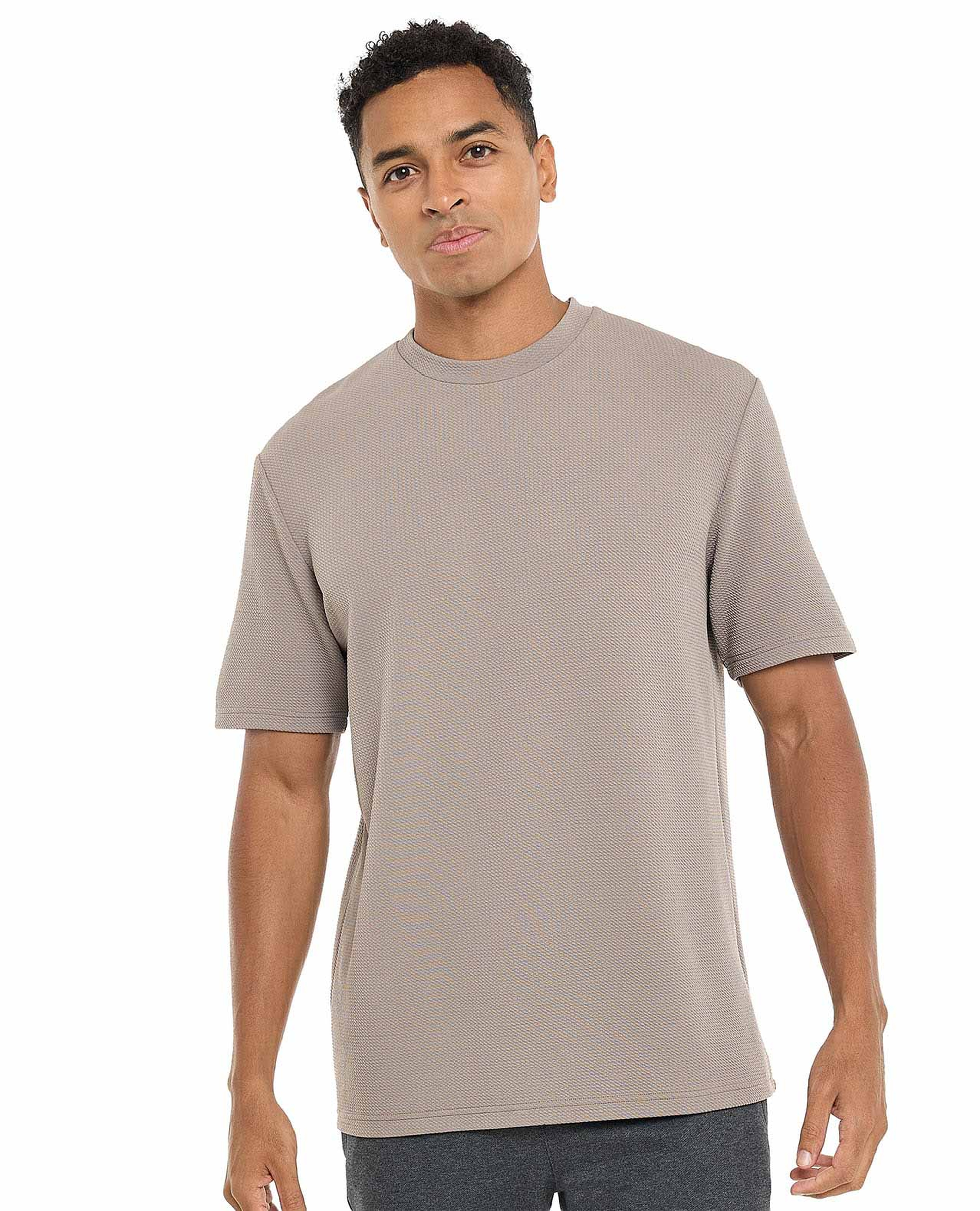 Solid T-Shirt with Crew Neck and Short Sleeves