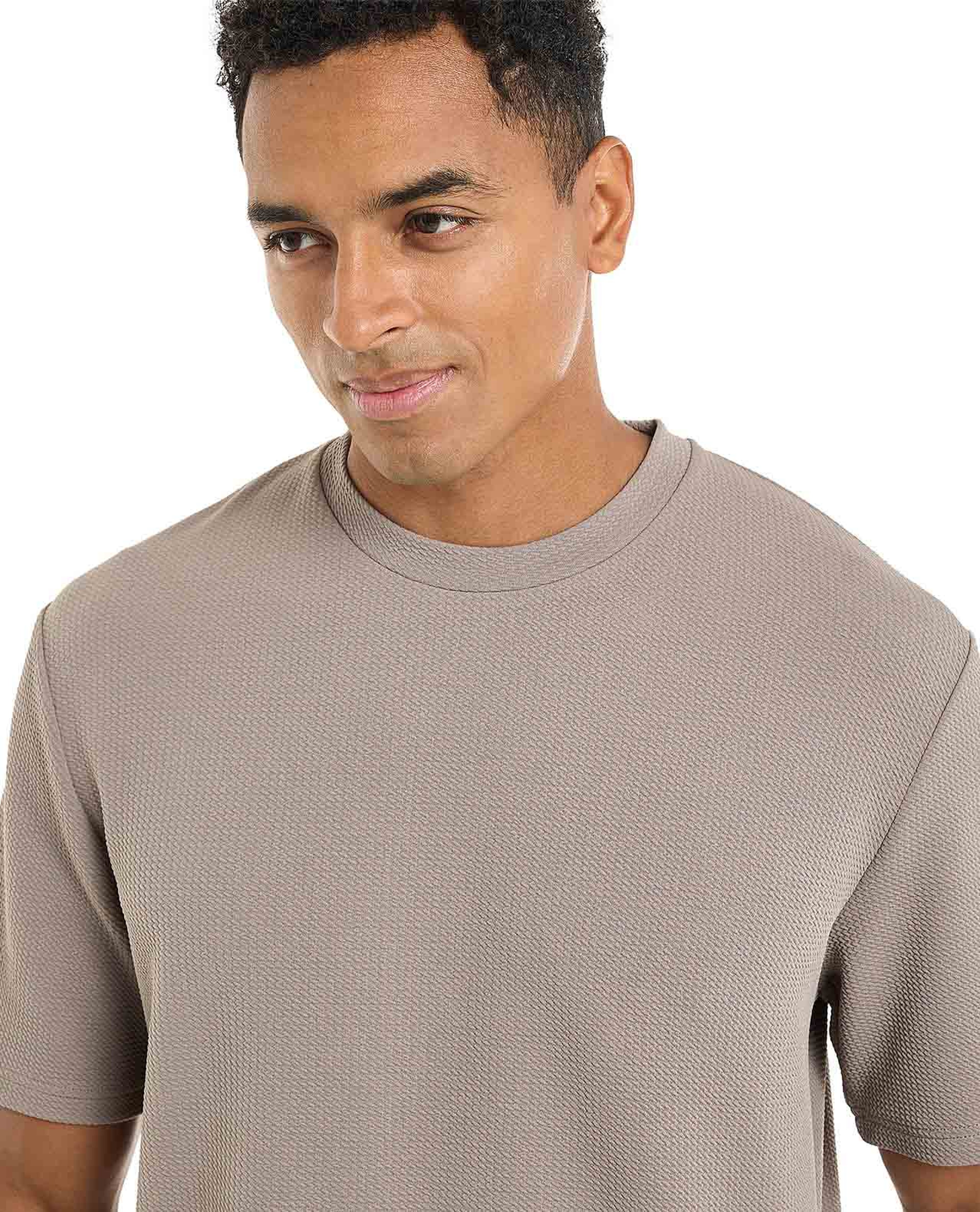 Solid T-Shirt with Crew Neck and Short Sleeves