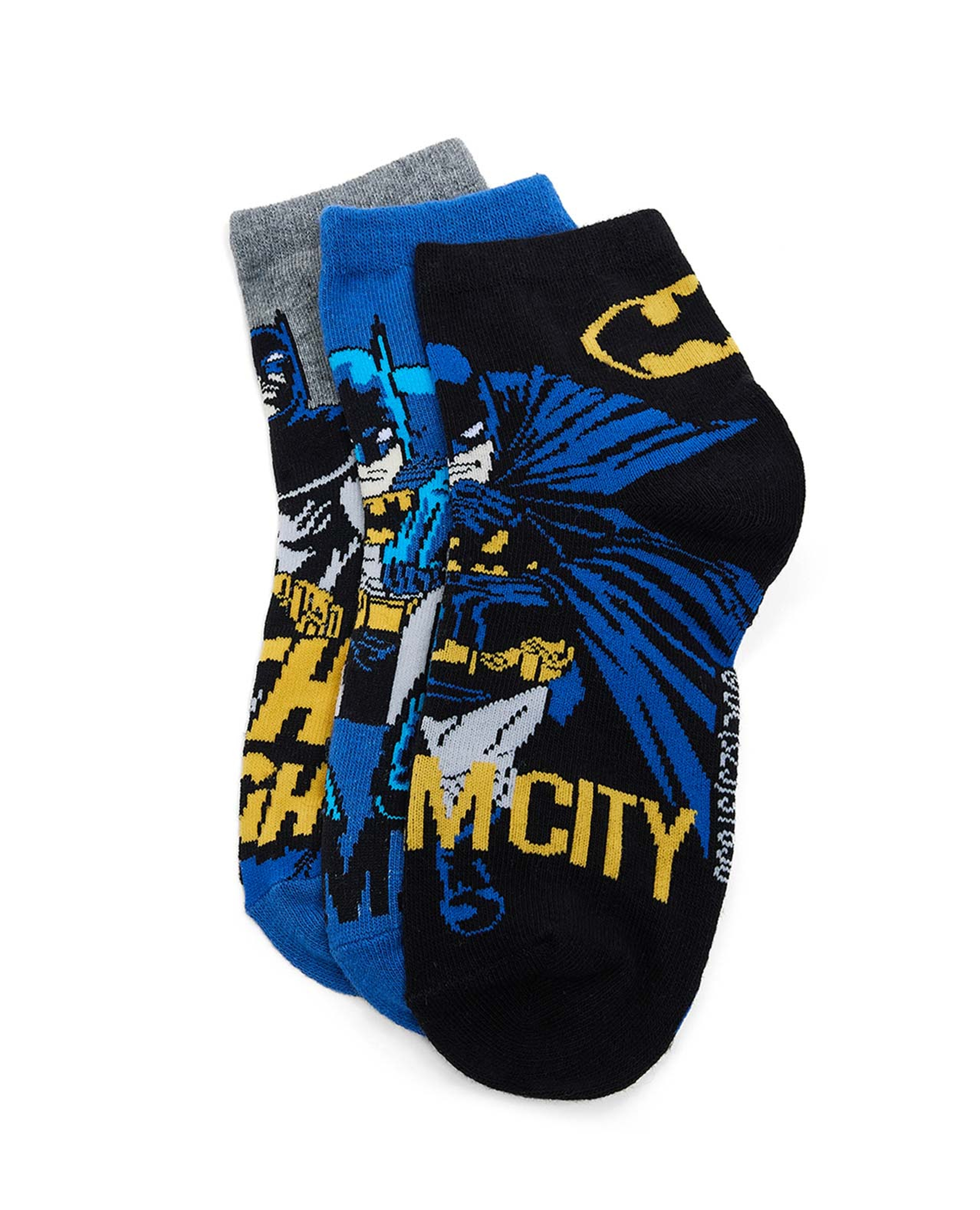3 Pack Batman Print Ankle Socks