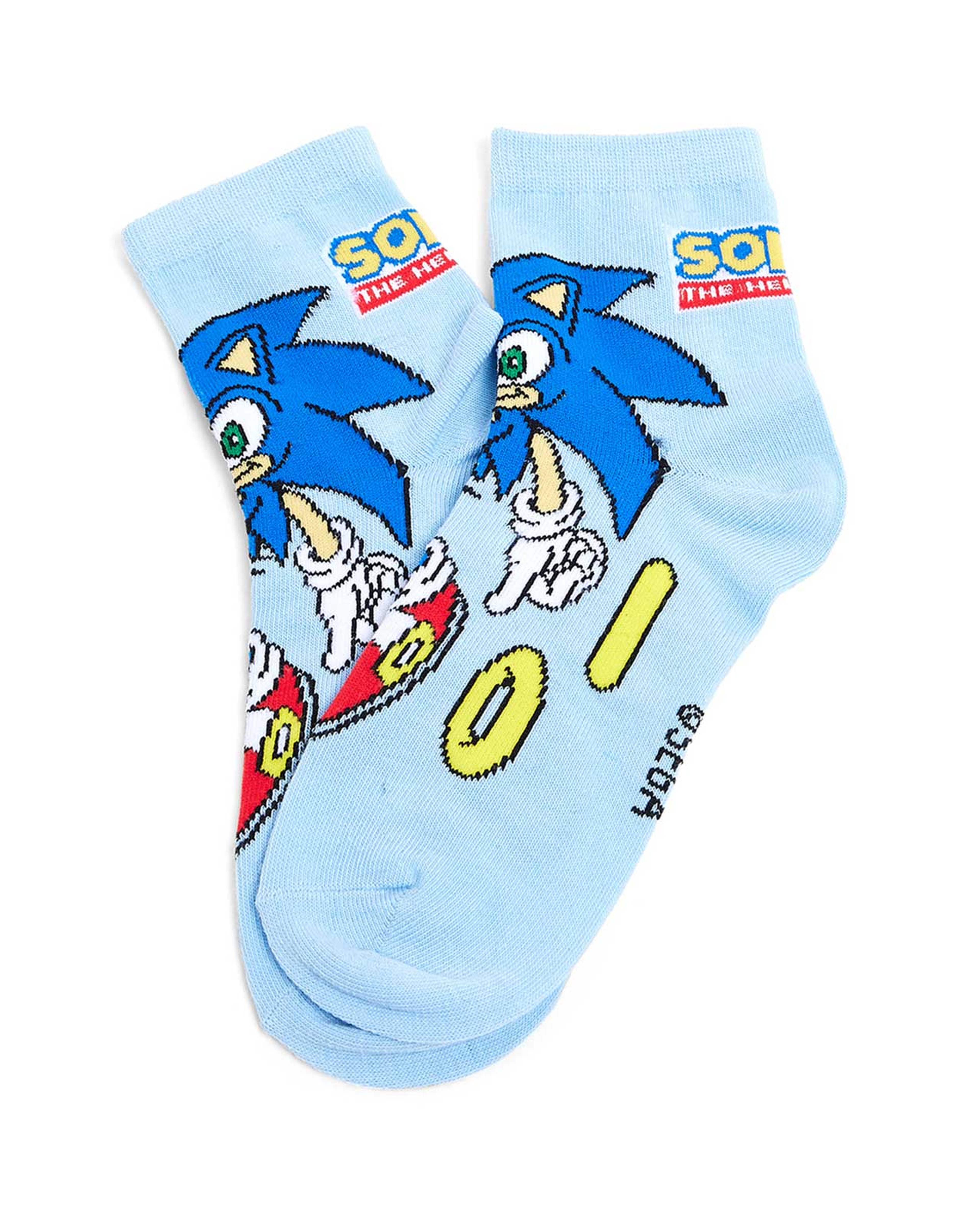 3 Pack Sonic Print Ankle Socks