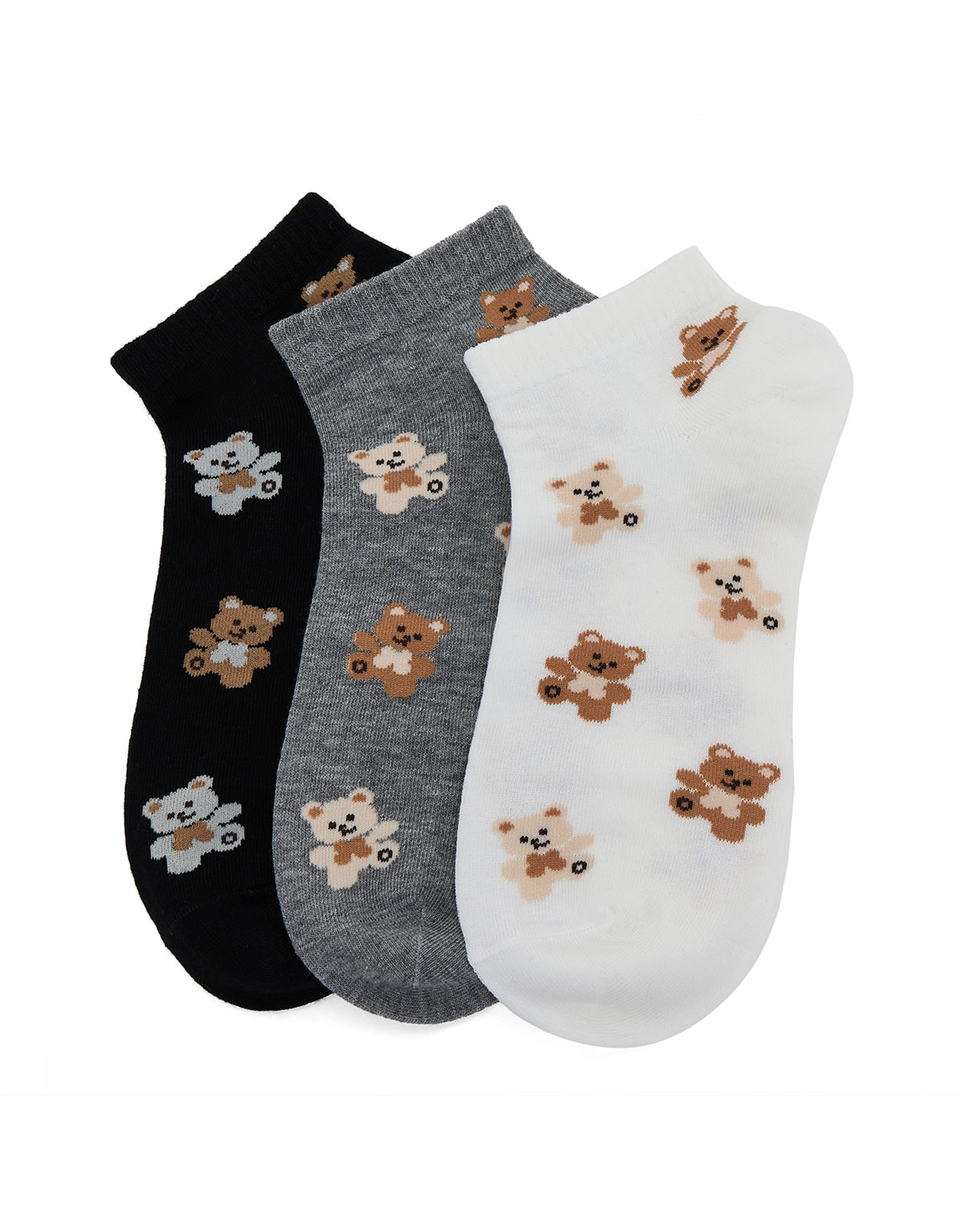 طقم ٣ جوارب بطول الكاحل وطبعة