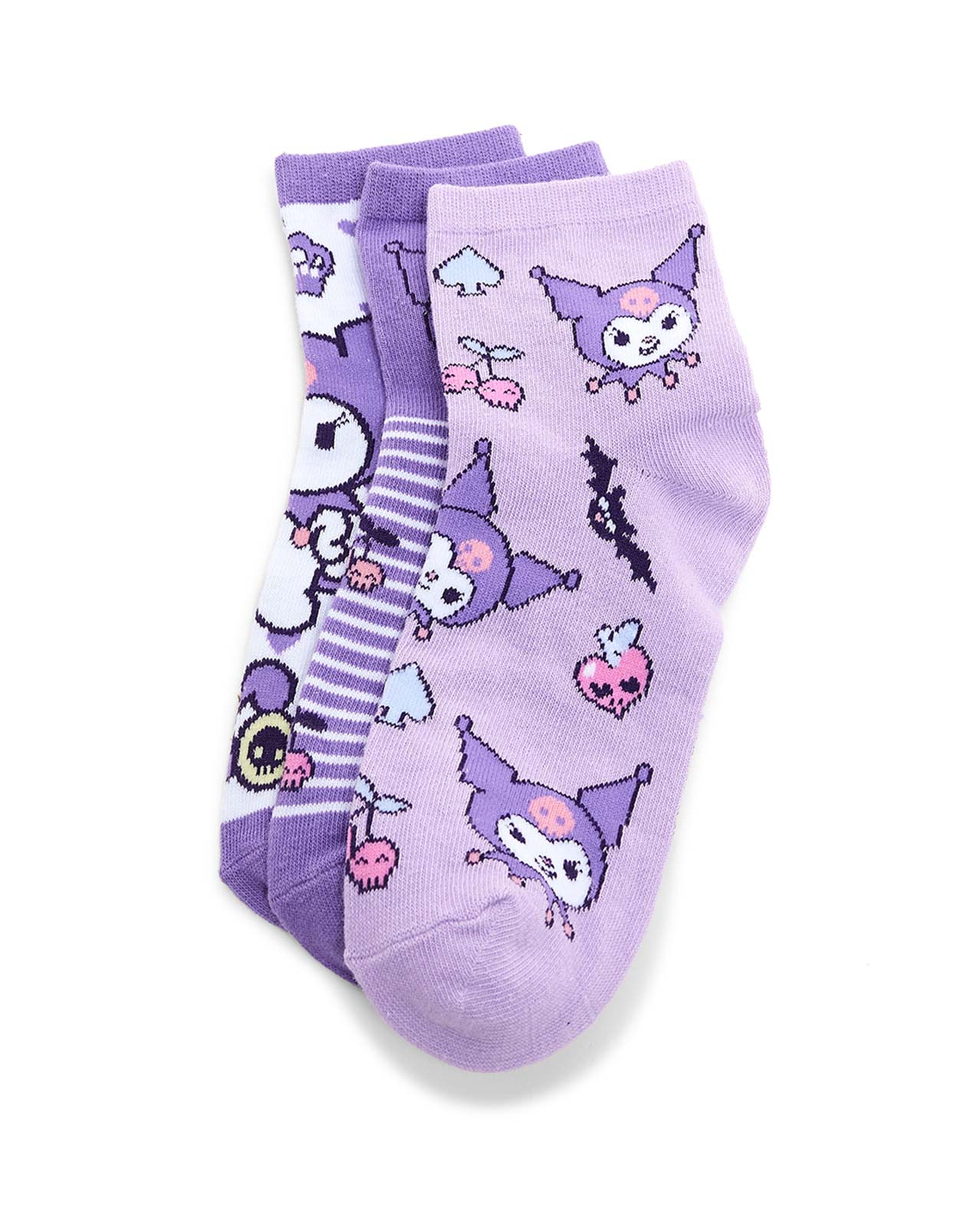 3 Pack Kuromi Print Ankle Socks