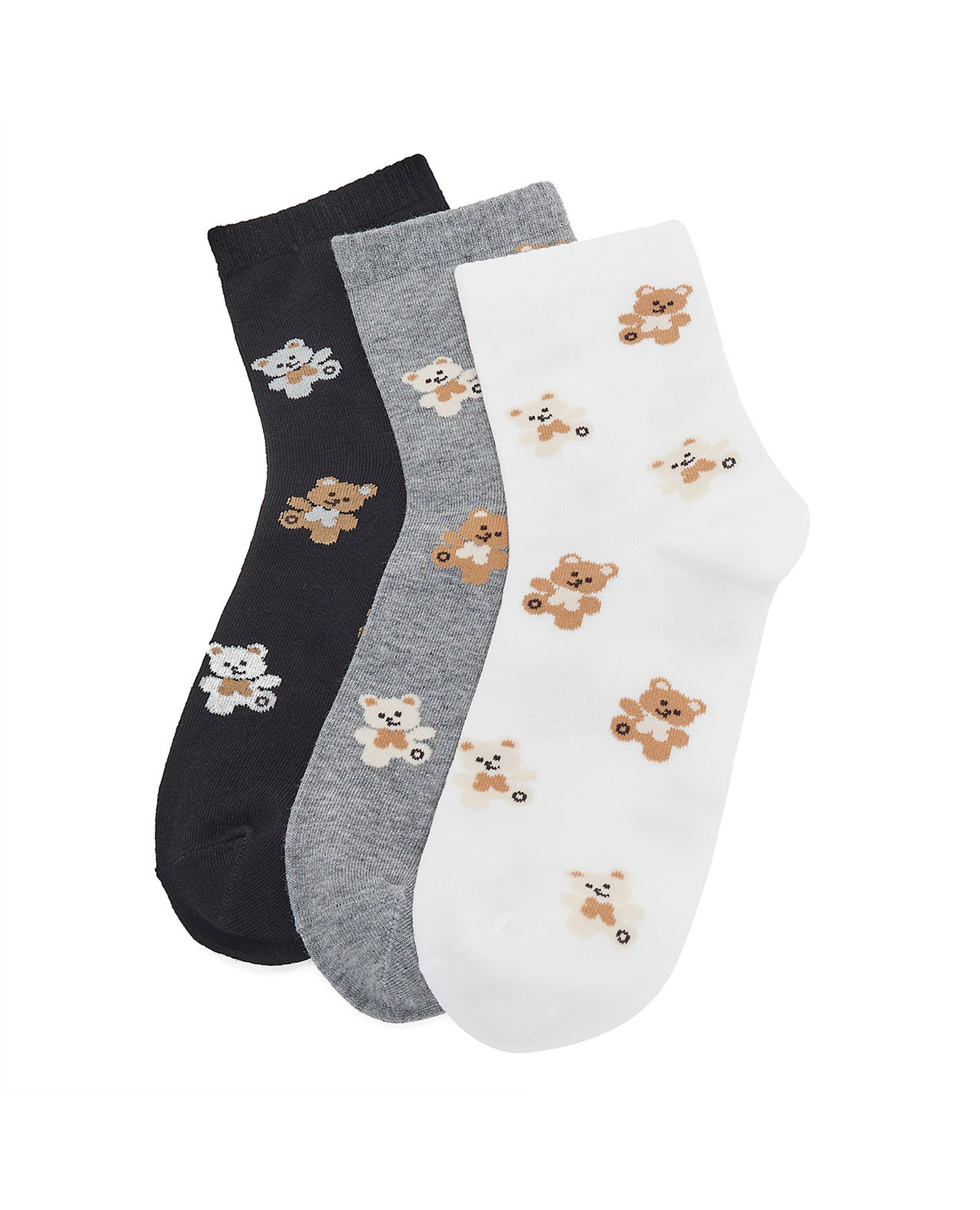 3 Pack Printed Ankle Socks