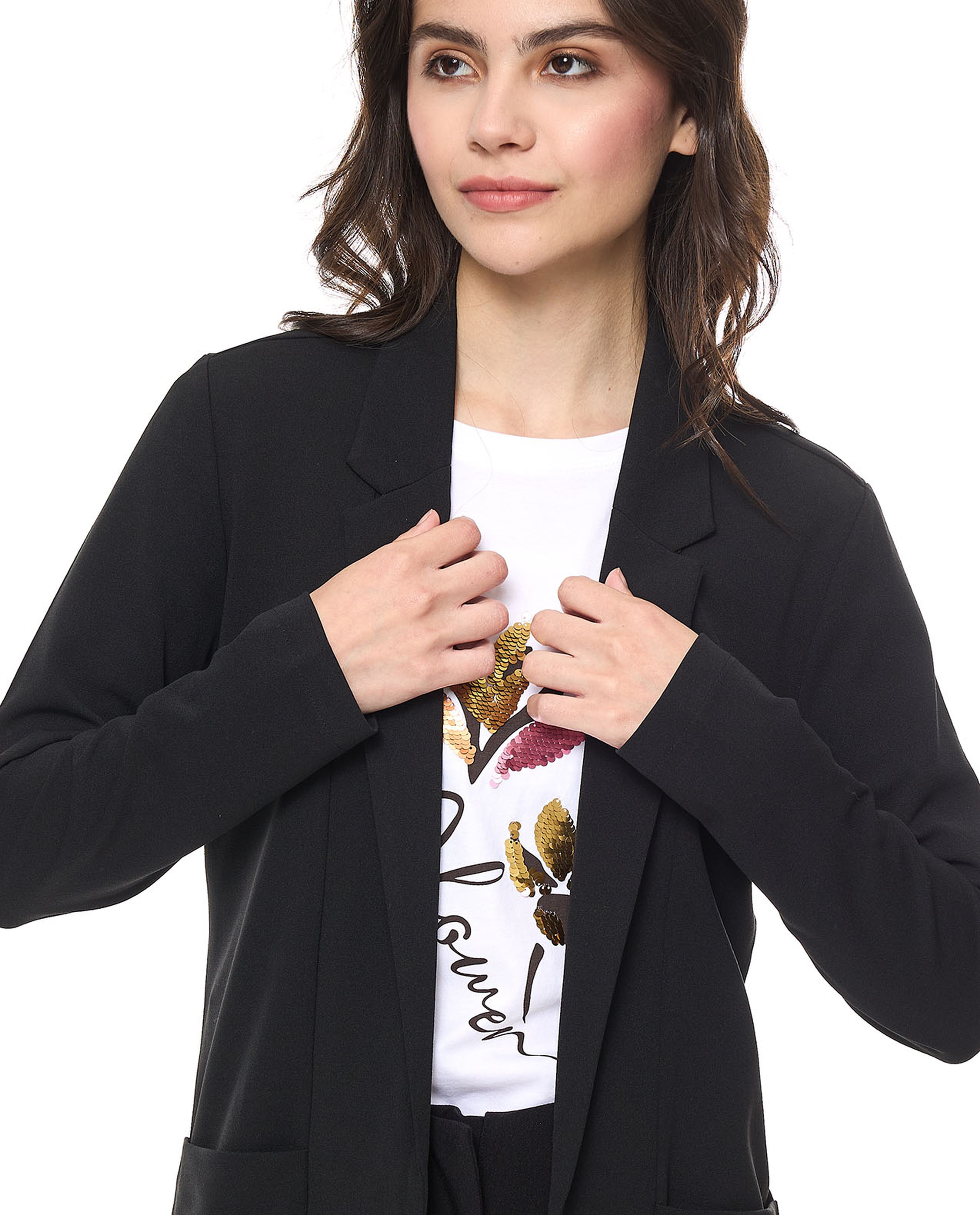 Solid Jacket with Long Sleeves