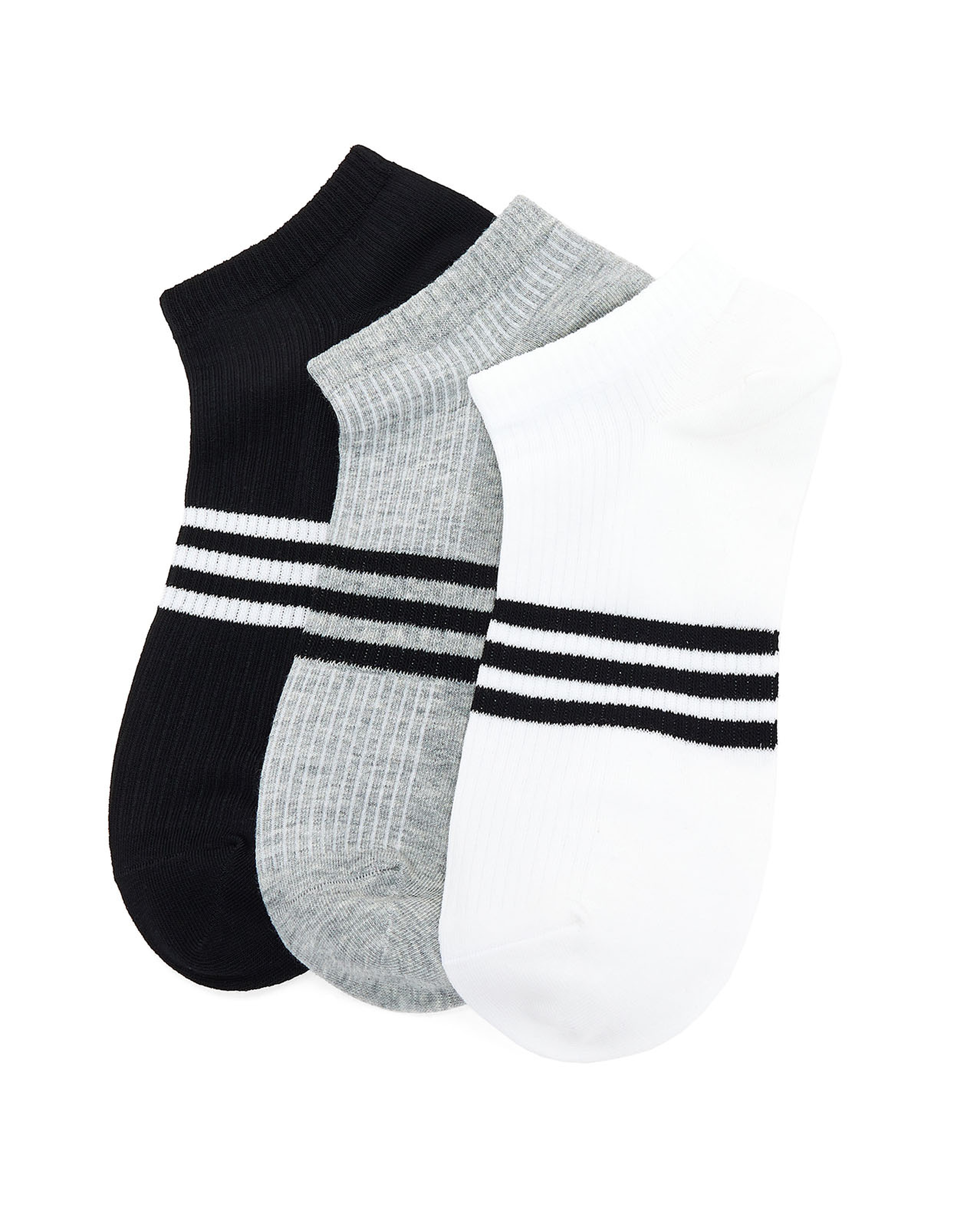 3 Pack Striped Ankle Socks