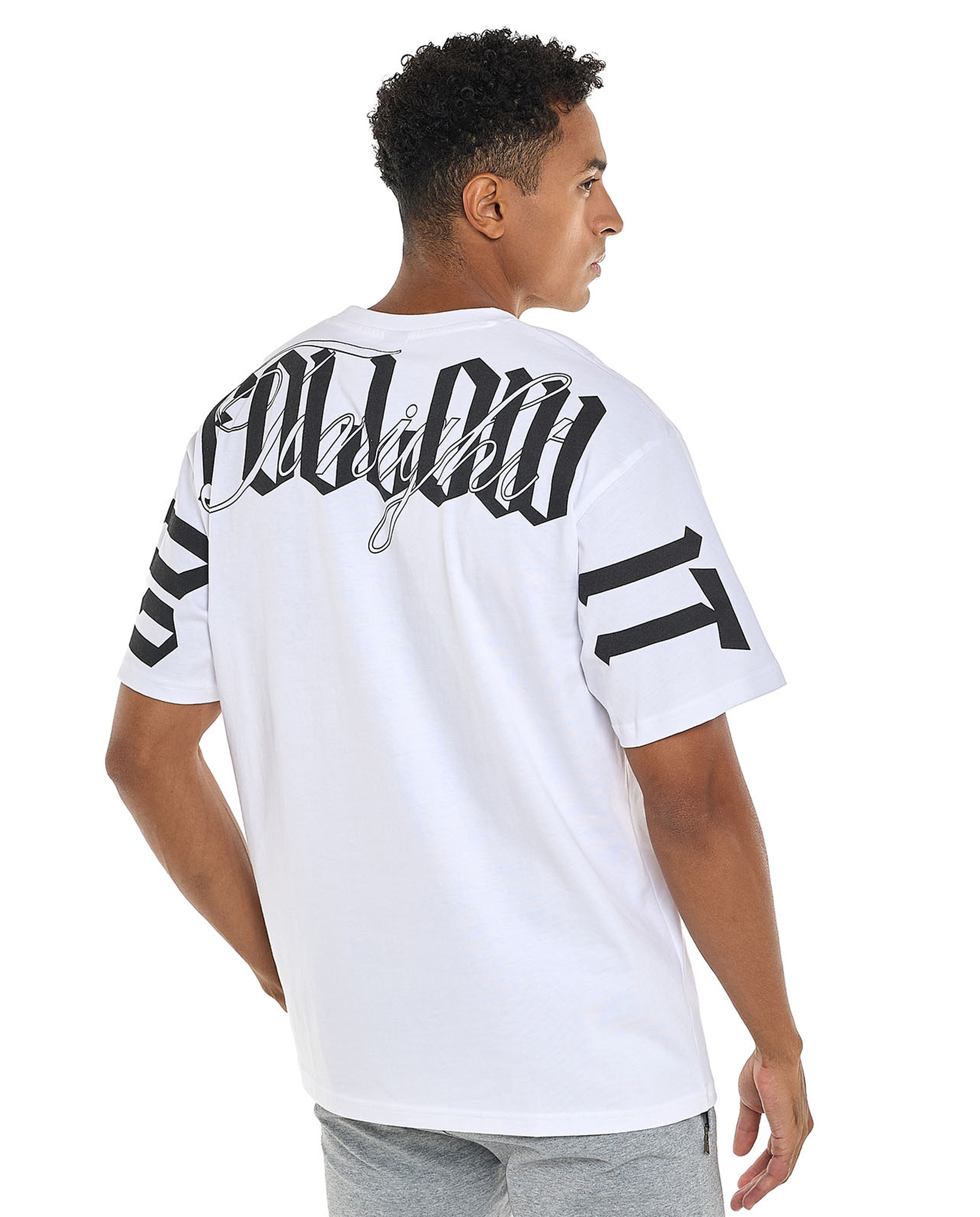 Typography Print T-Shirt with Crew Neck and Short Sleeves