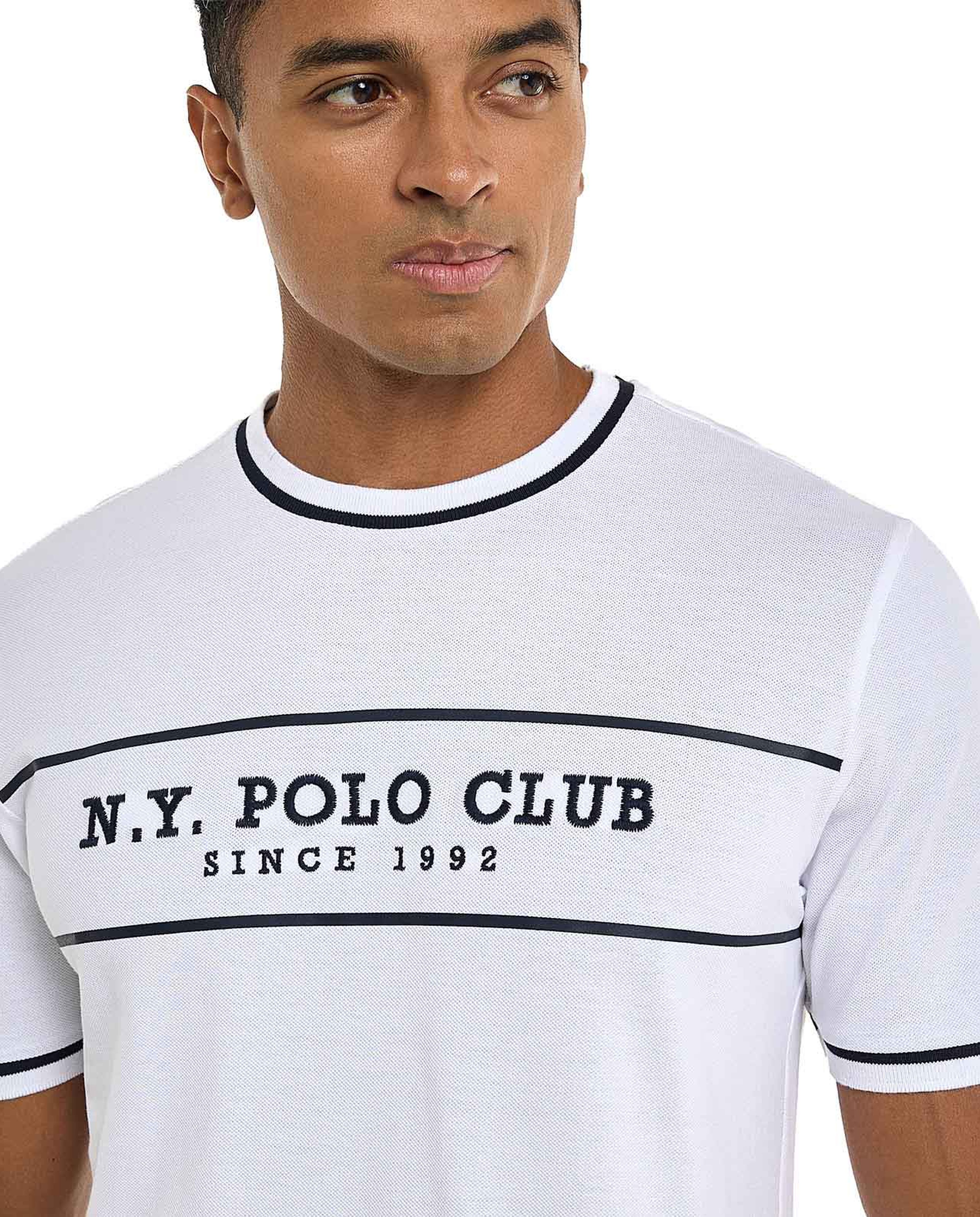 Typography Print T-Shirt with Crew Neck and Short Sleeves