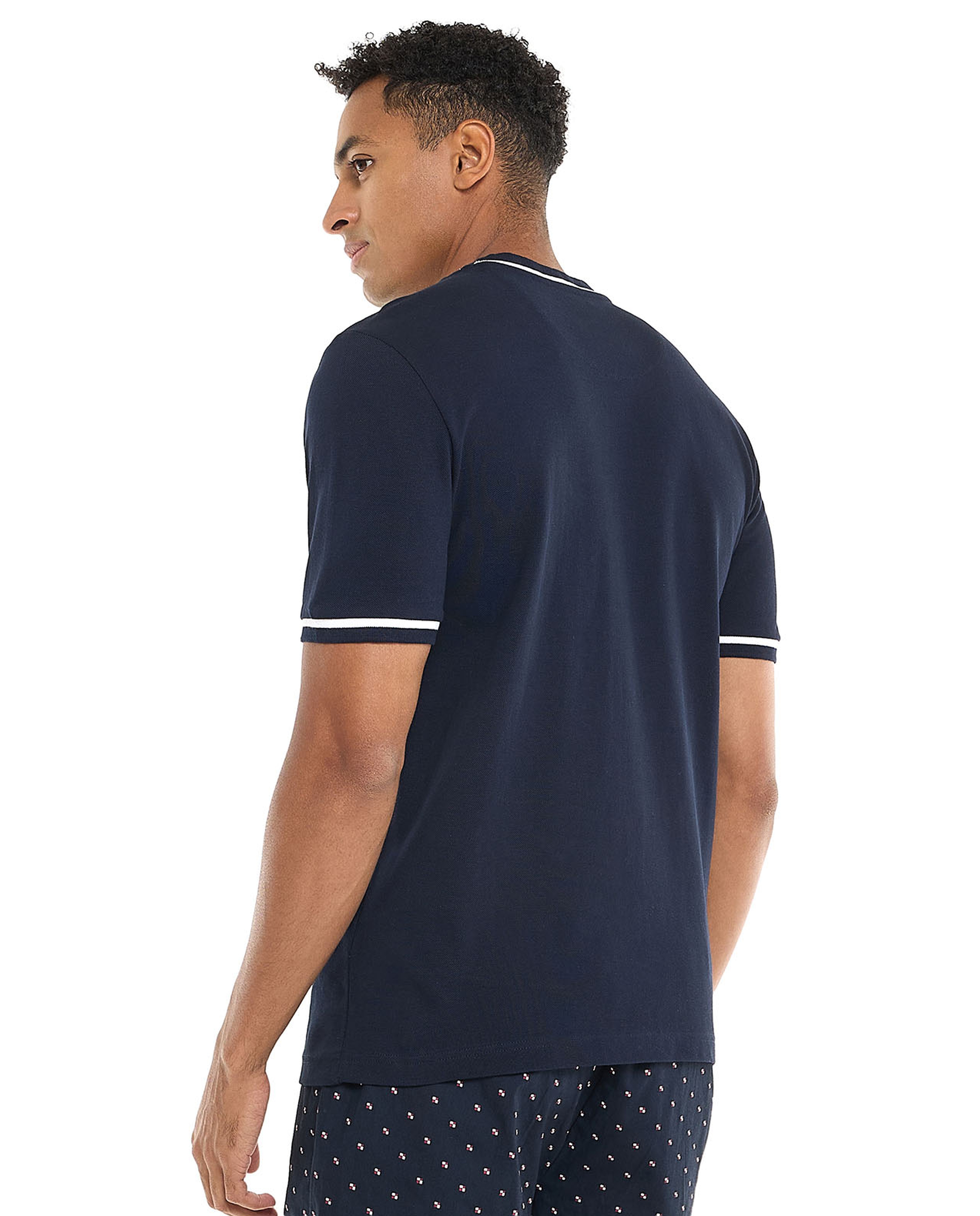 Typography Print T-Shirt with Crew Neck and Short Sleeves