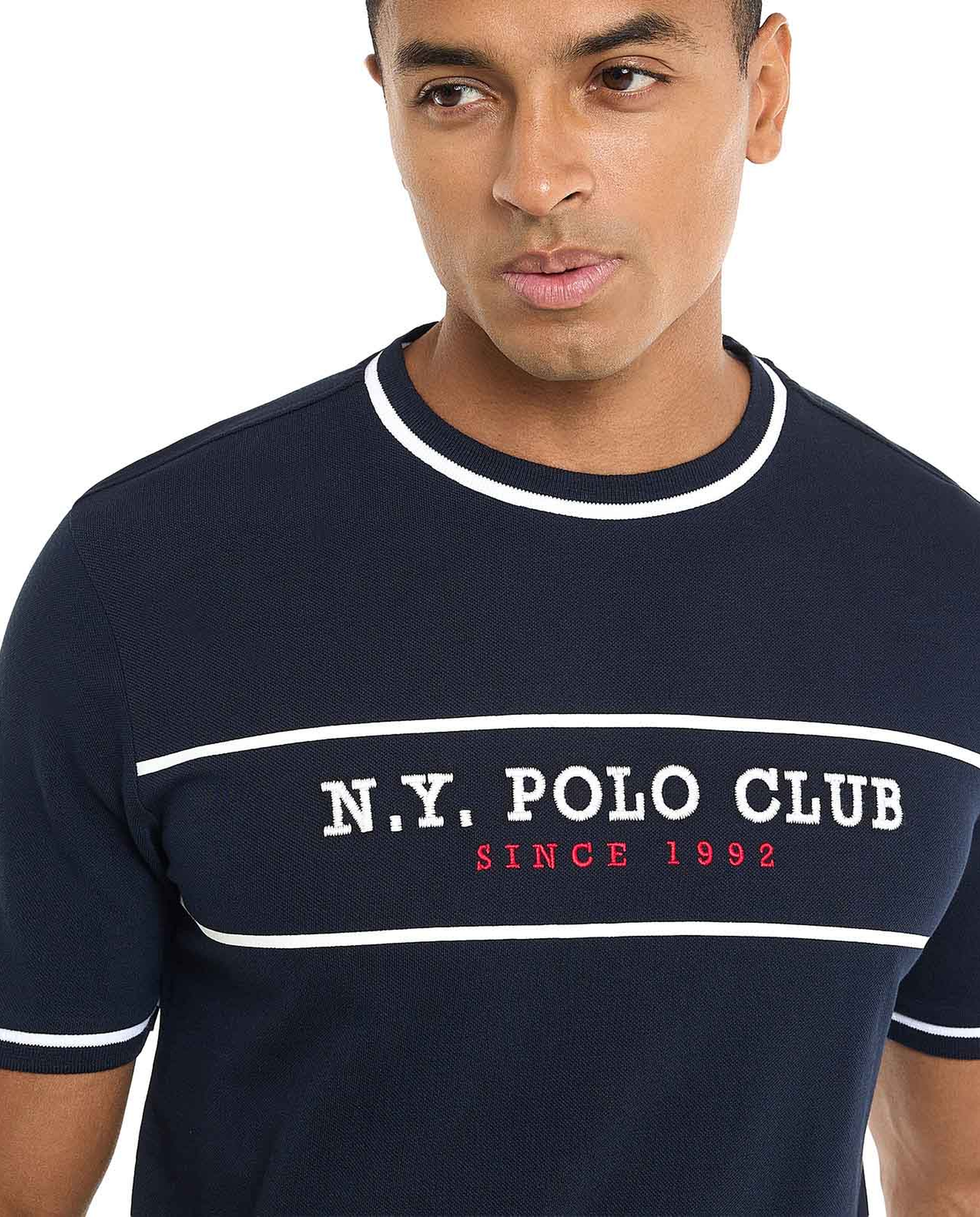 Typography Print T-Shirt with Crew Neck and Short Sleeves