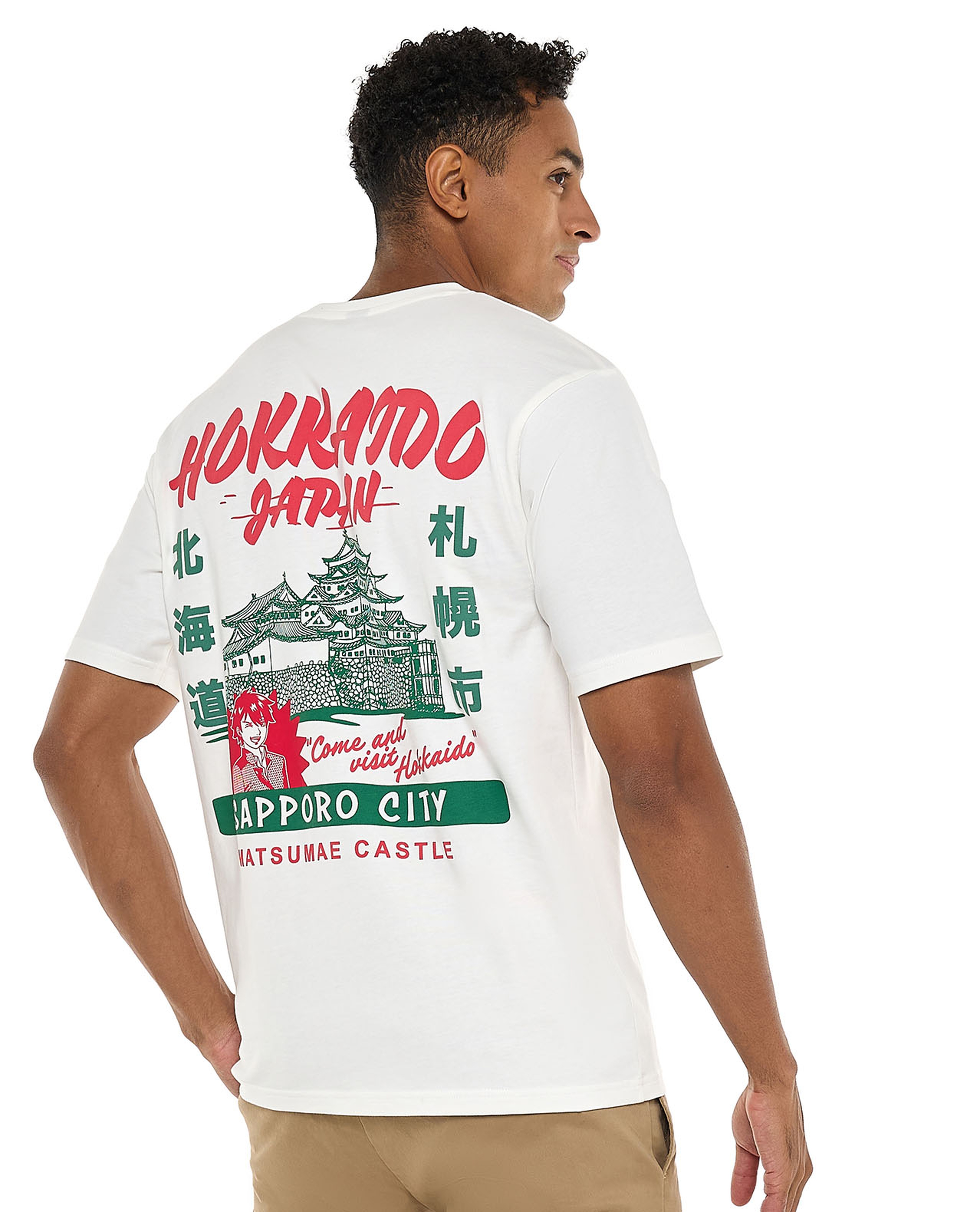 Typography Print T-Shirt with Crew Neck and Short Sleeves