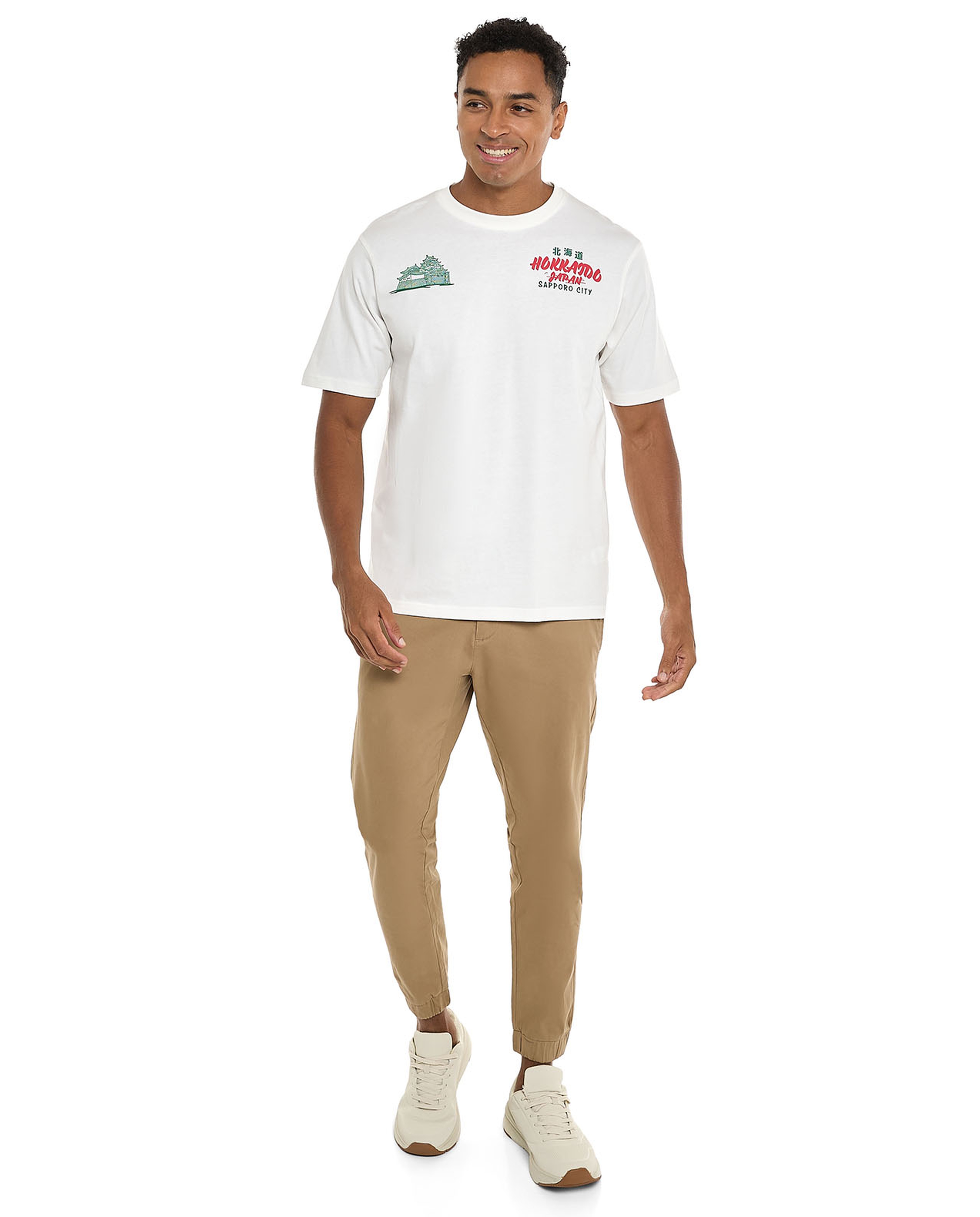 Typography Print T-Shirt with Crew Neck and Short Sleeves