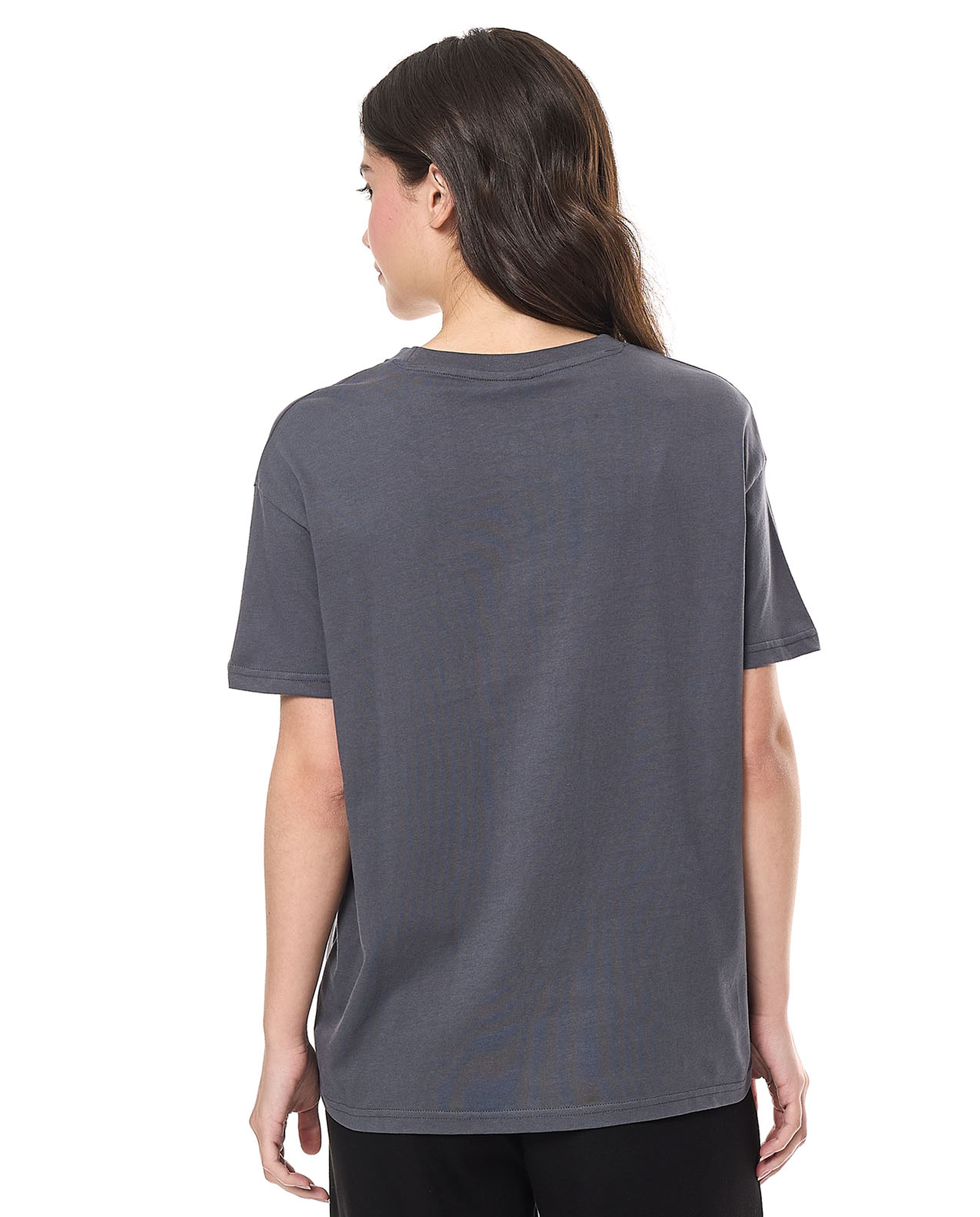Stitch Print T-Shirt with Crew Neck and Short Sleeves