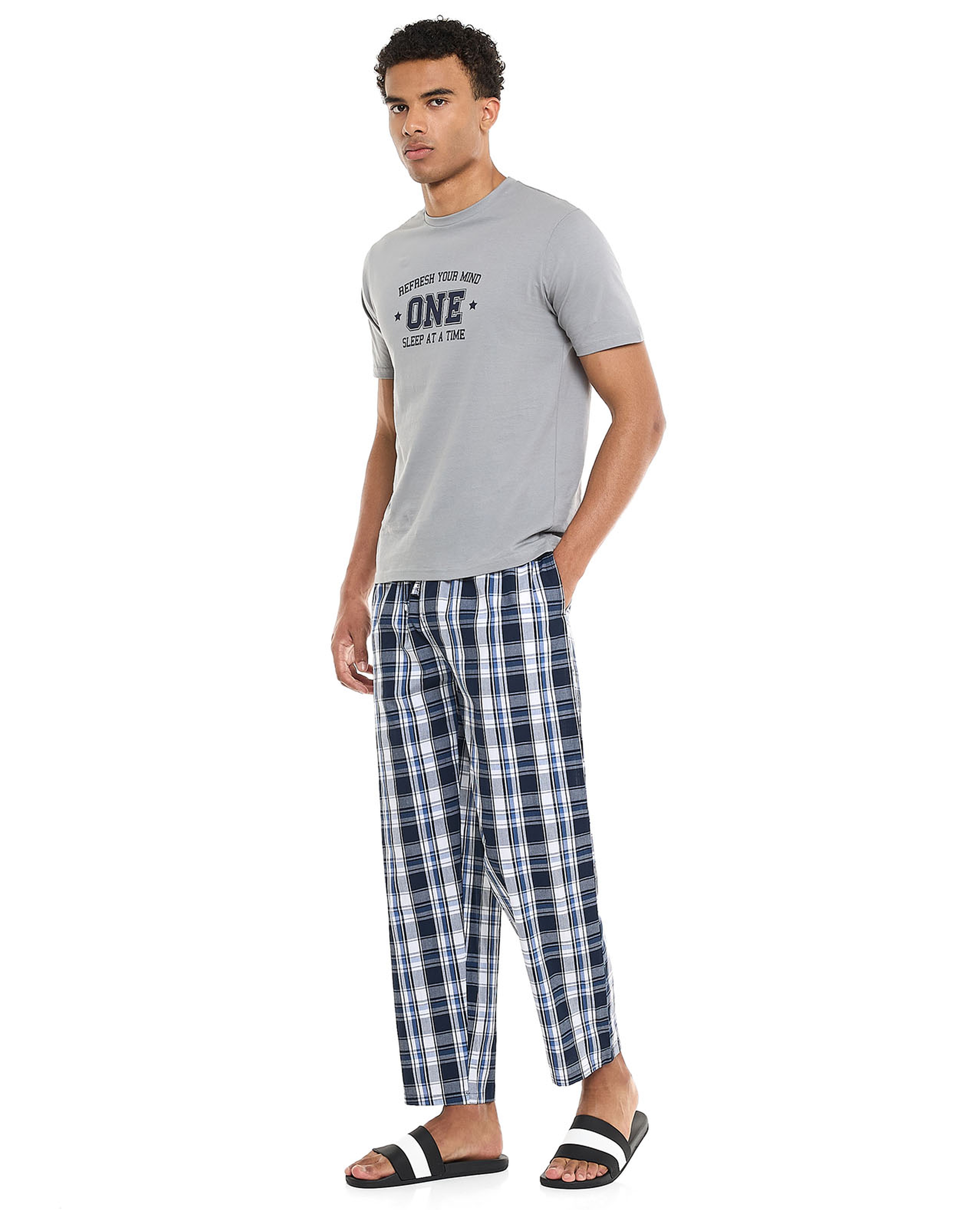 بنطال منزلي كاروهات برباط على الخصر