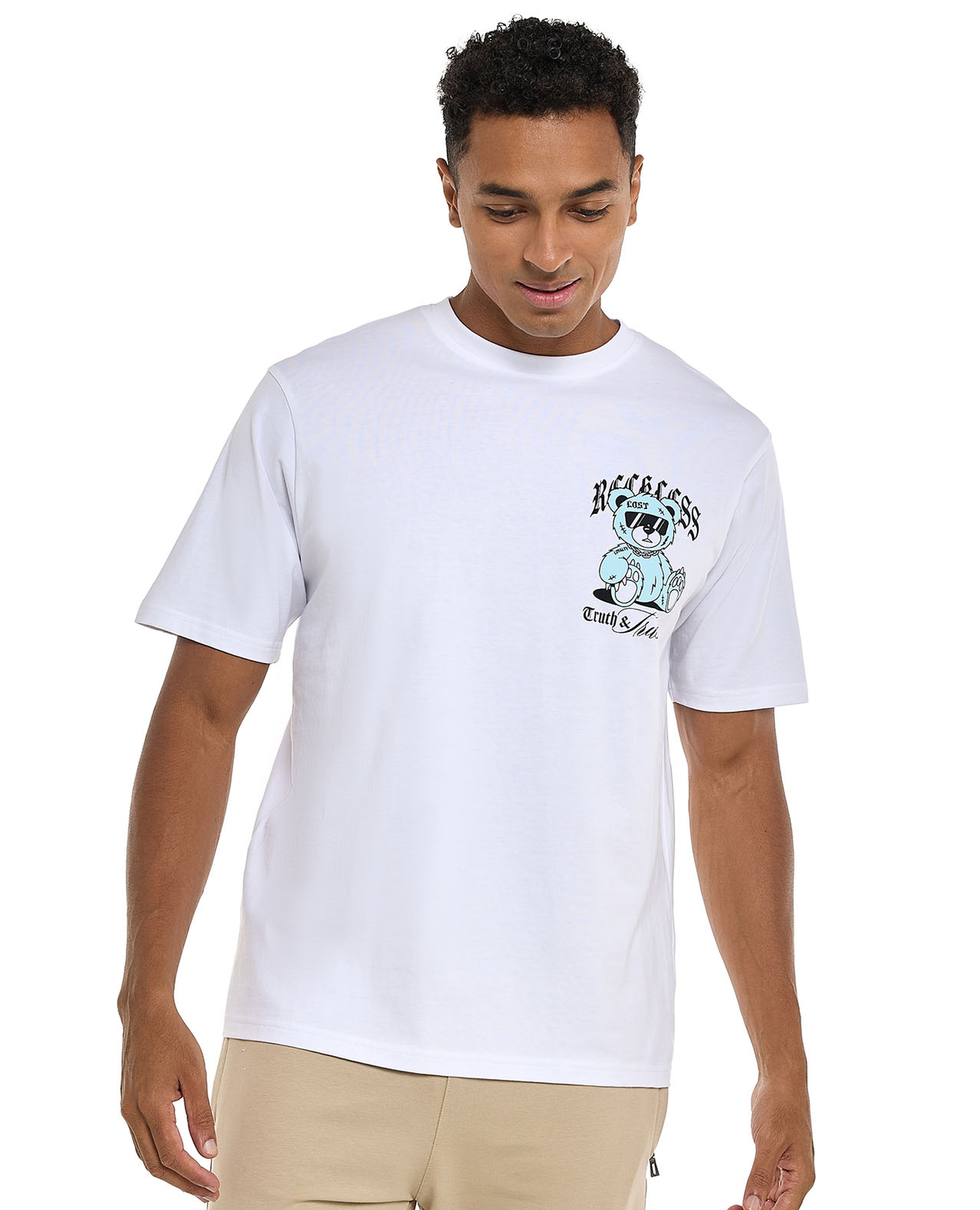 Printed T-Shirt with Crew Neck and Short Sleeves