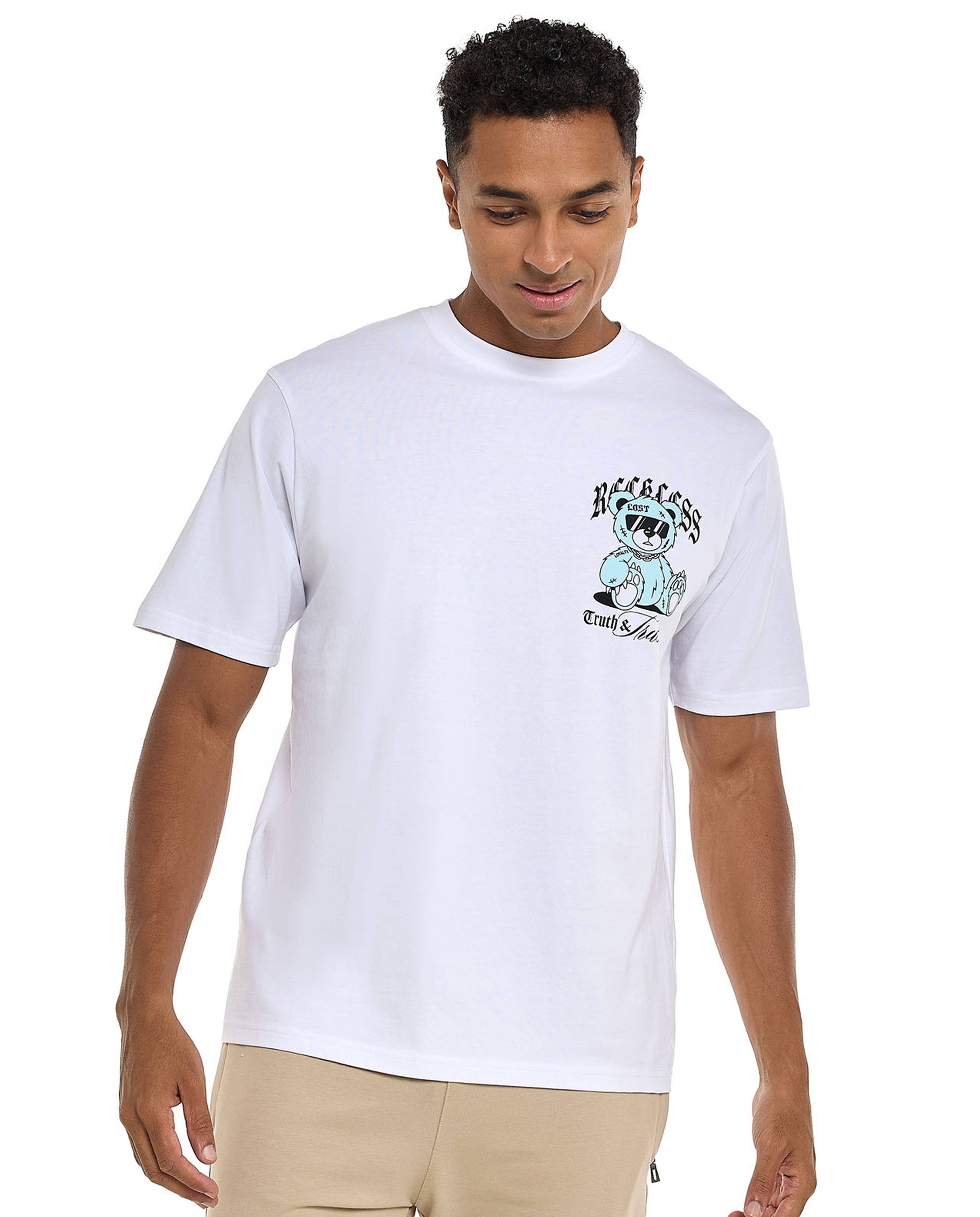Printed T-Shirt with Crew Neck and Short Sleeves