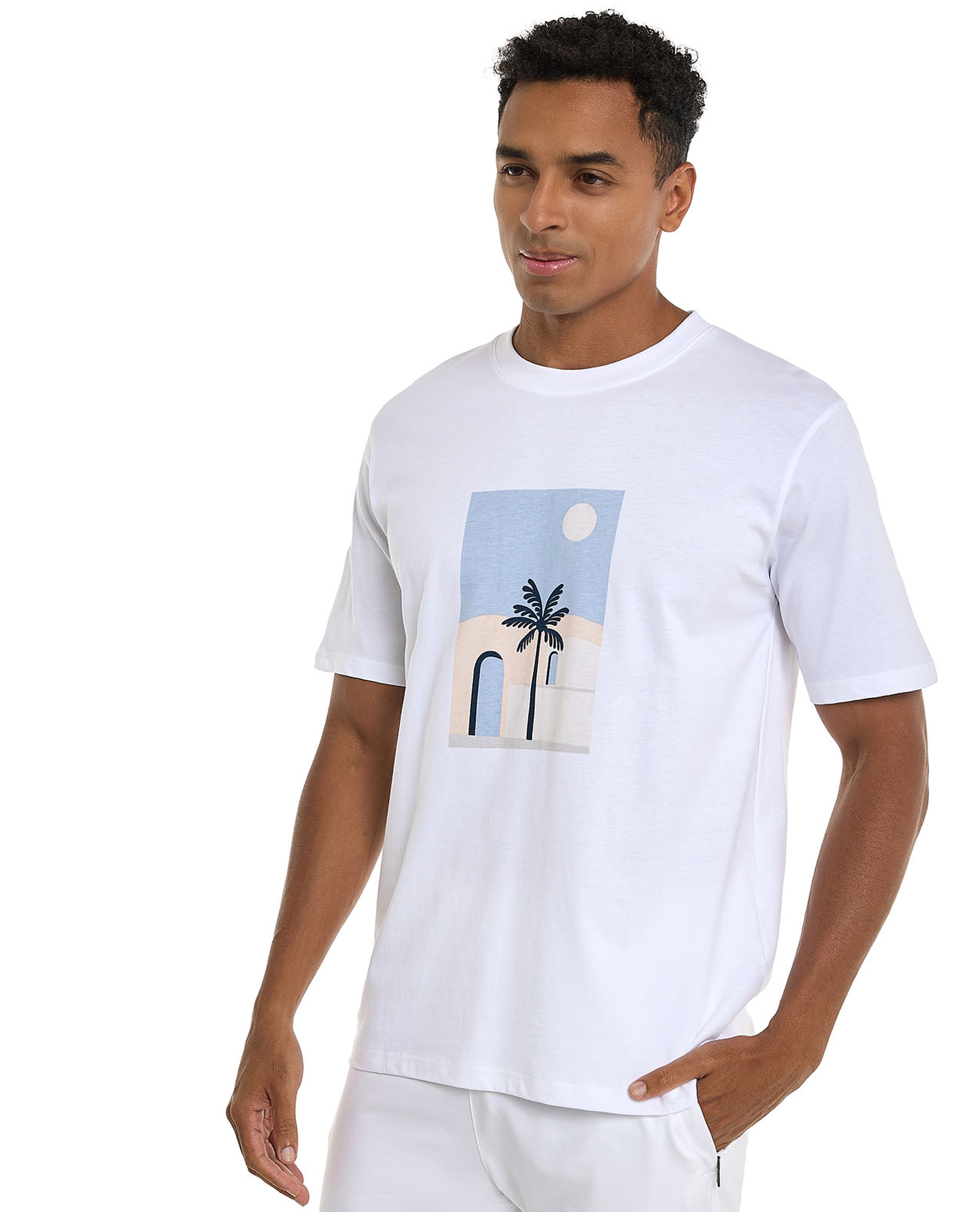 Printed T-Shirt with Crew Neck and Short Sleeves