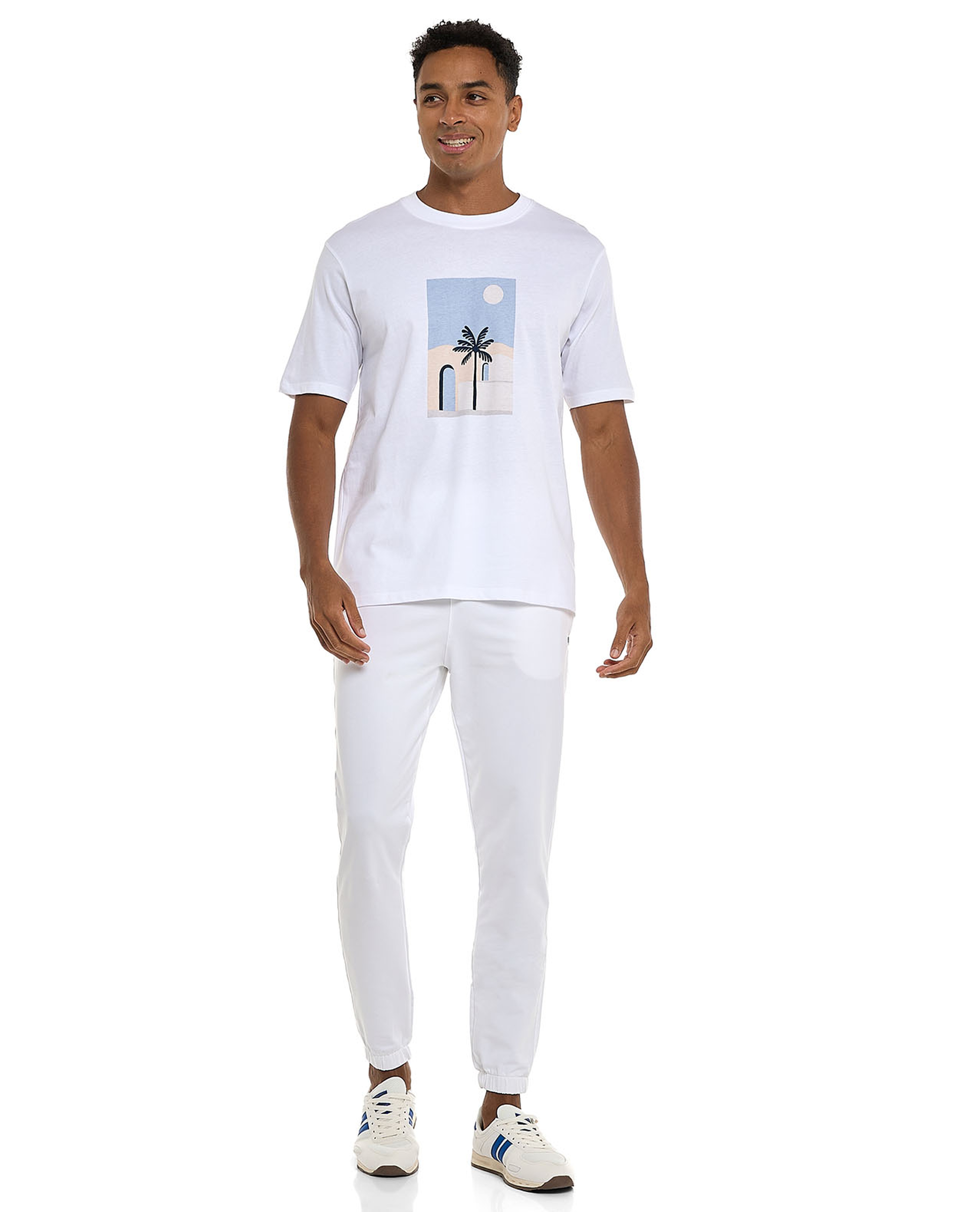 Printed T-Shirt with Crew Neck and Short Sleeves