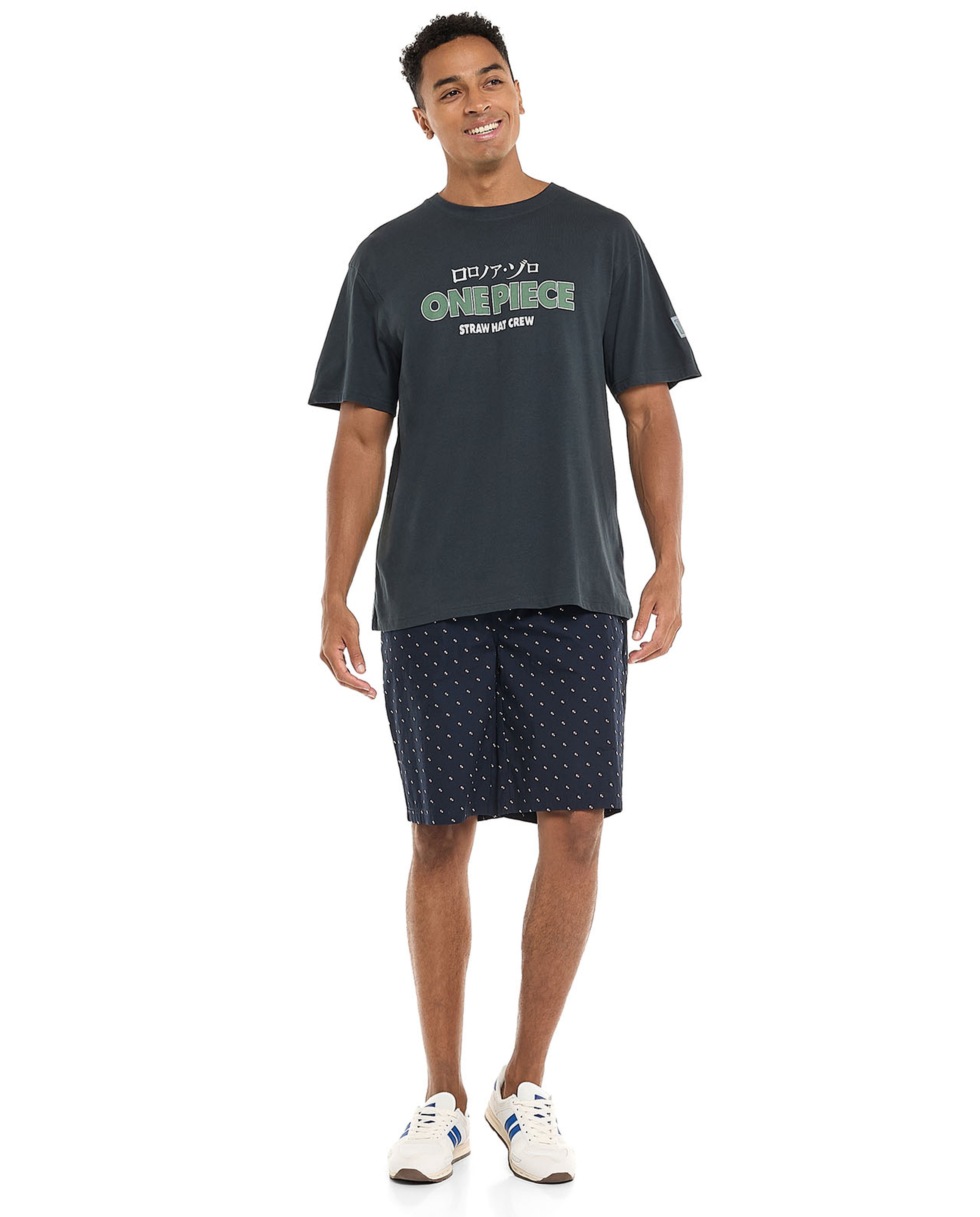 Typography Print T-Shirt with Crew Neck and Short Sleeves