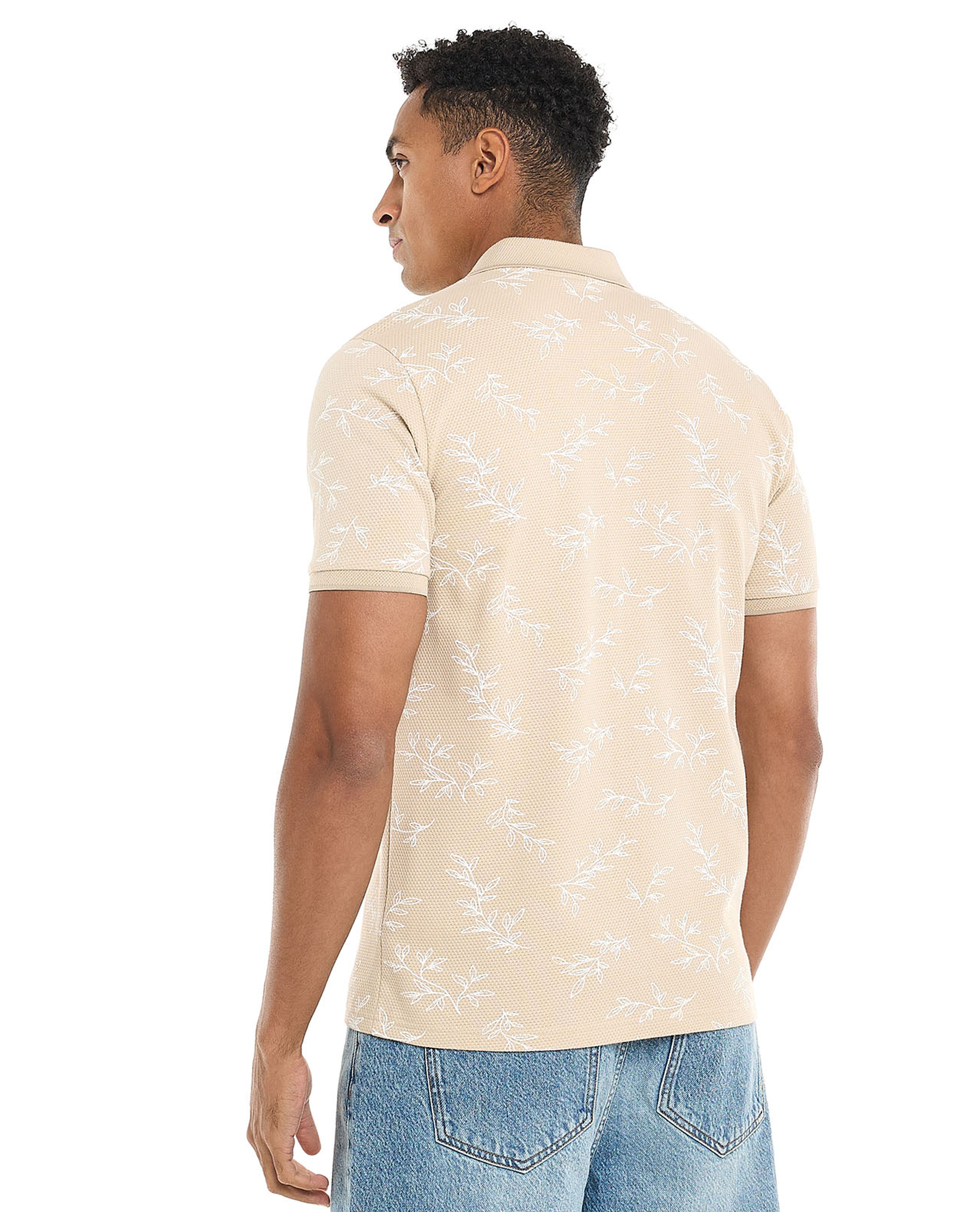 Printed Polo T-Shirt with Short Sleeves