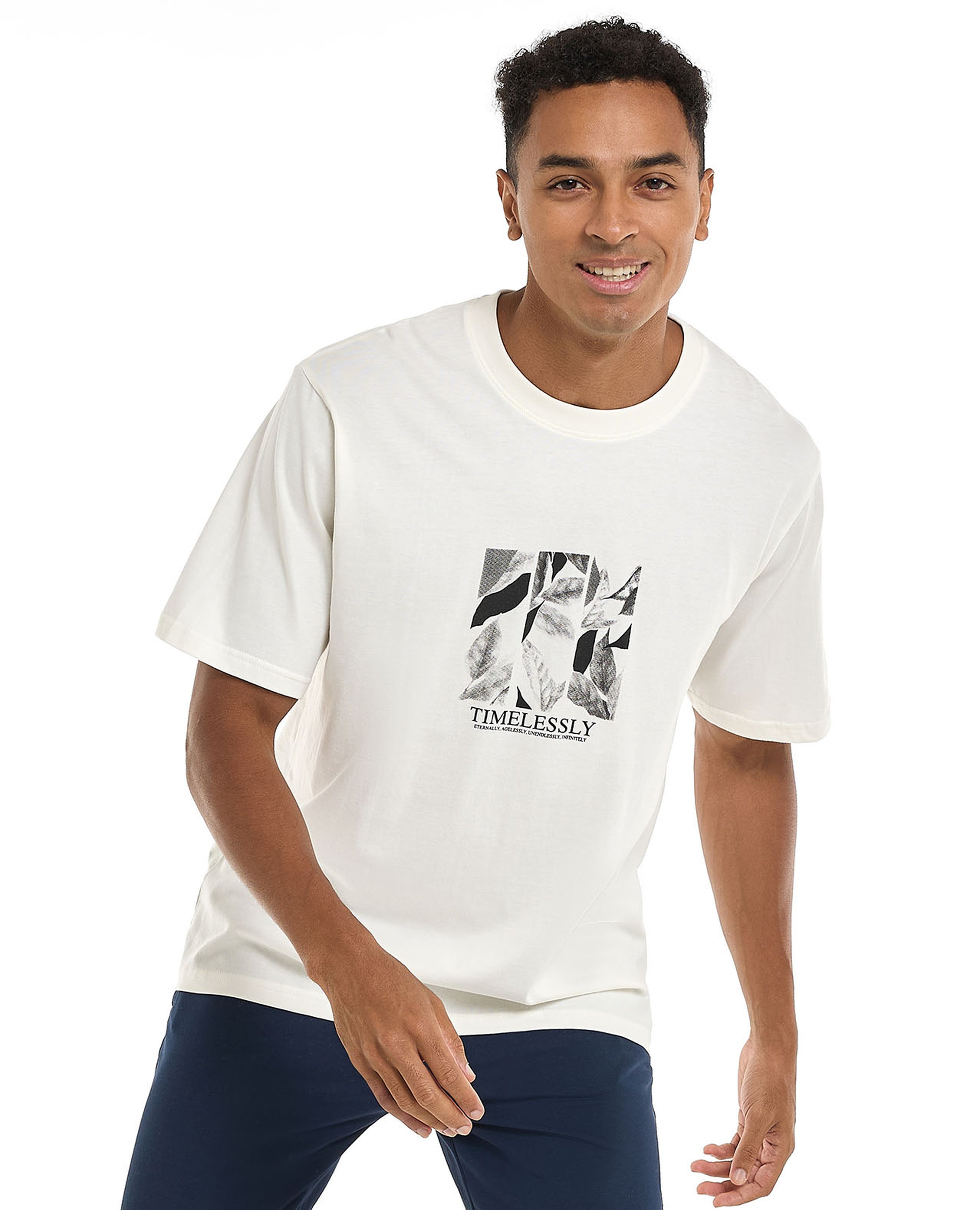 Printed T-Shirt with Crew Neck and Short Sleeves