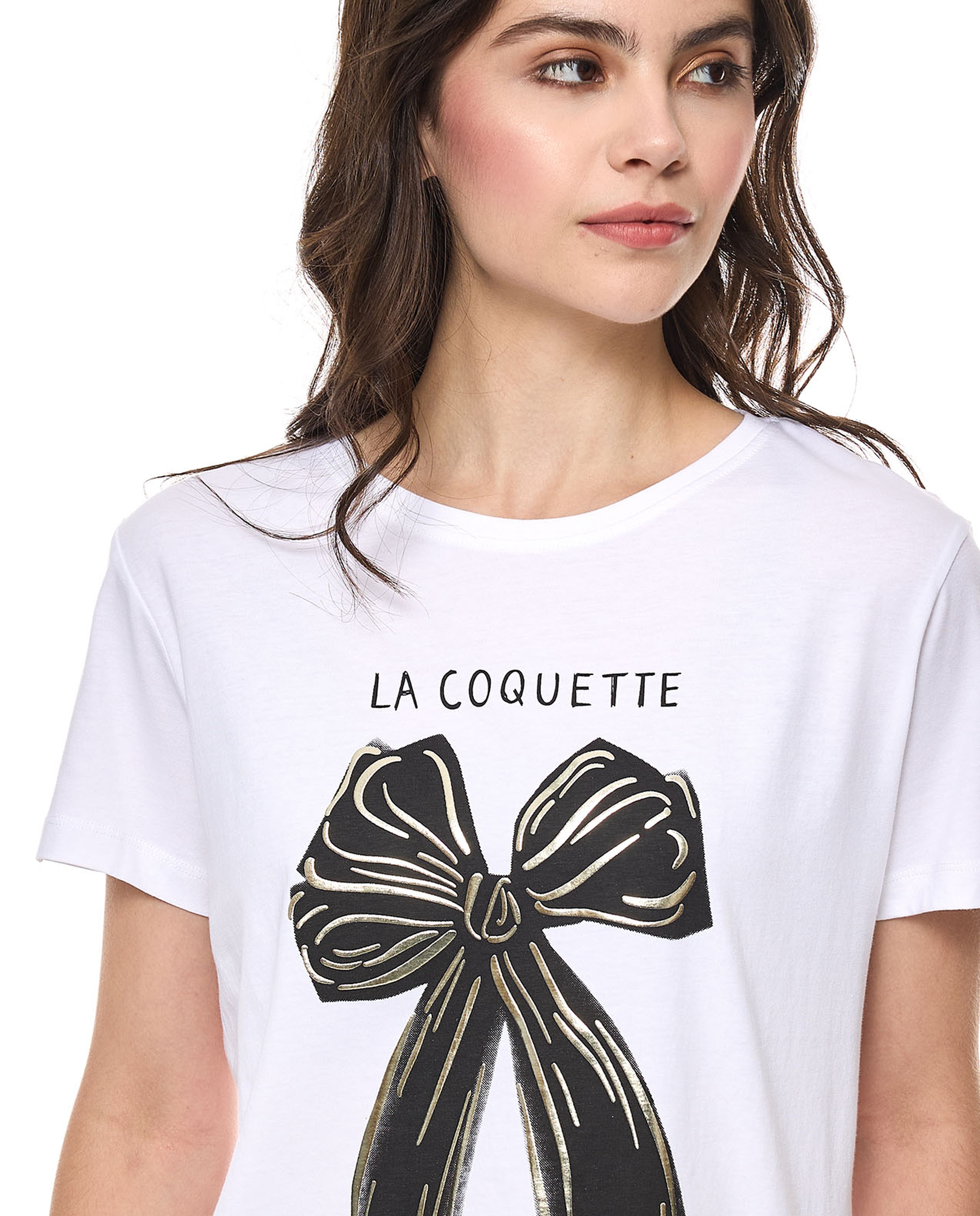 Printed T-Shirt With Crew Neck and Short Sleeves