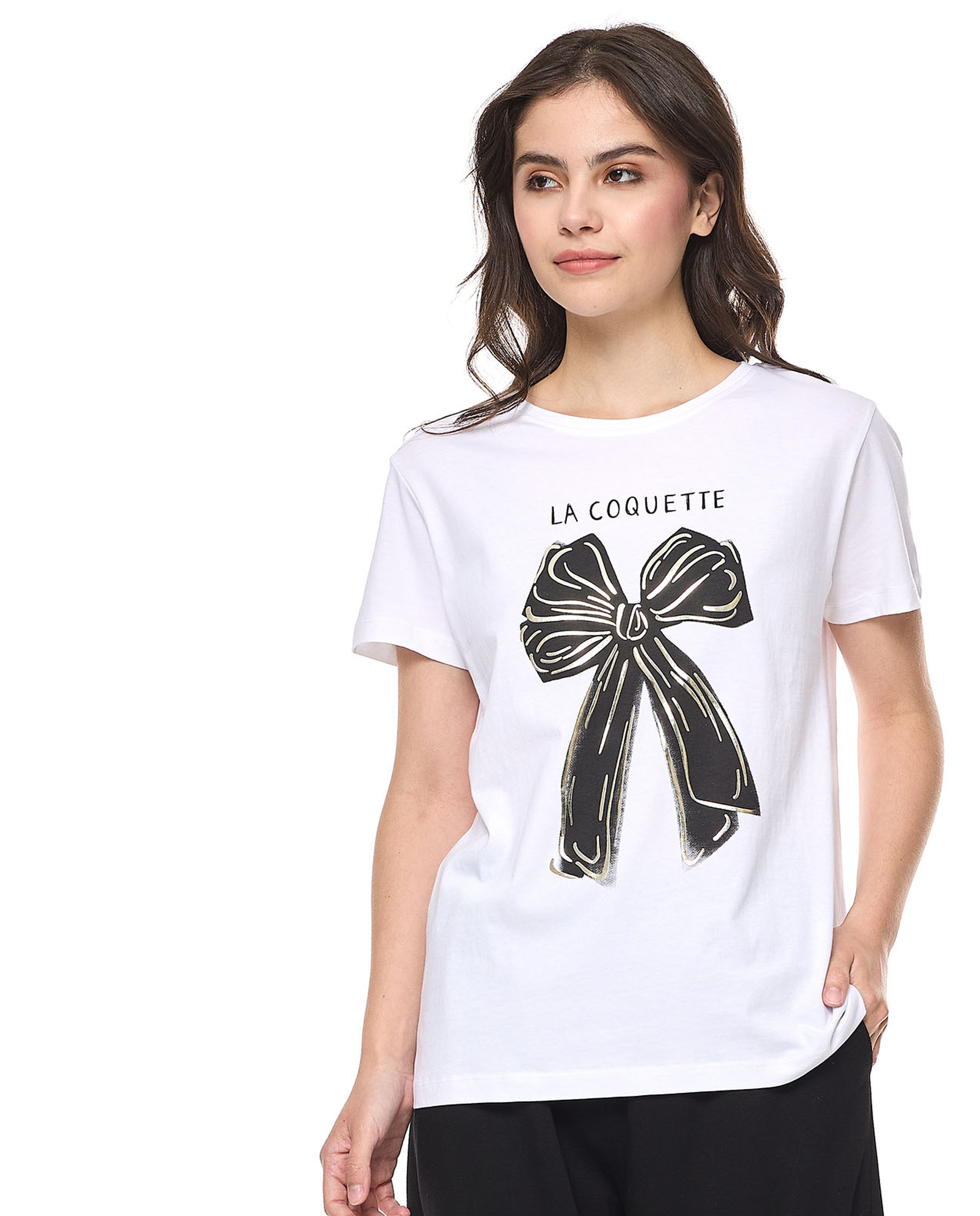 Printed T-Shirt With Crew Neck and Short Sleeves