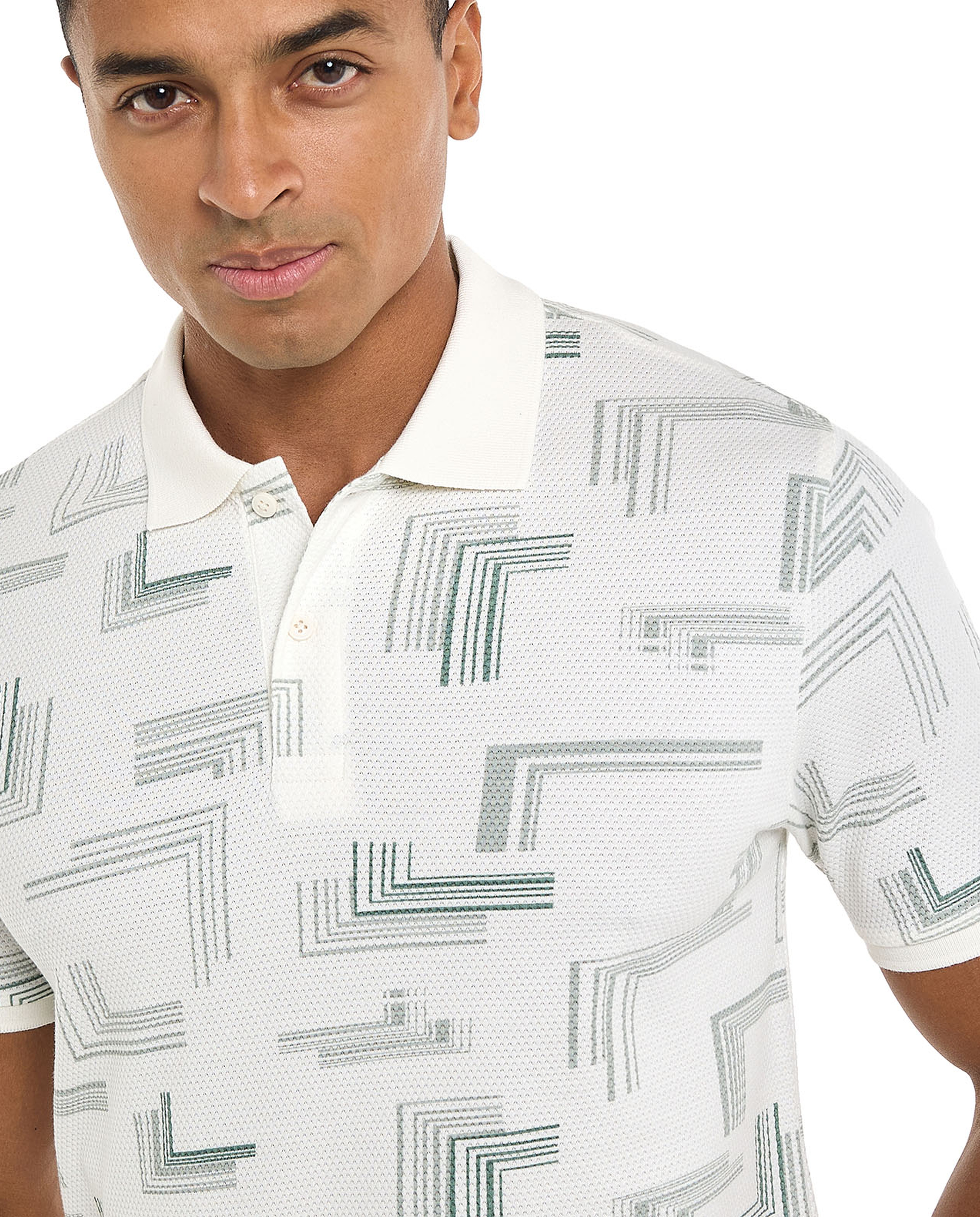 Printed Polo T-Shirt with Short Sleeves