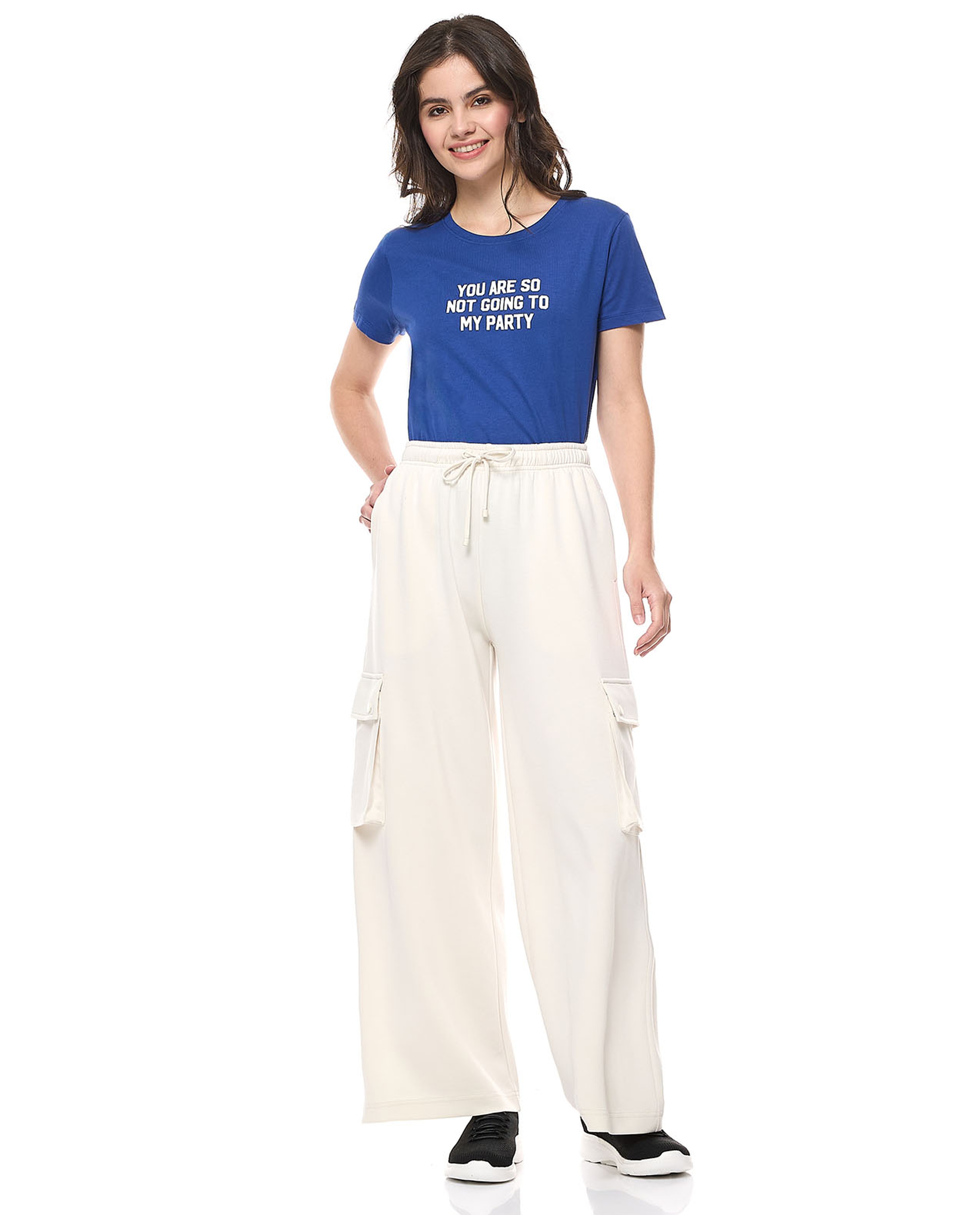 Typography Print T-Shirt With Crew Neck and Short Sleeves