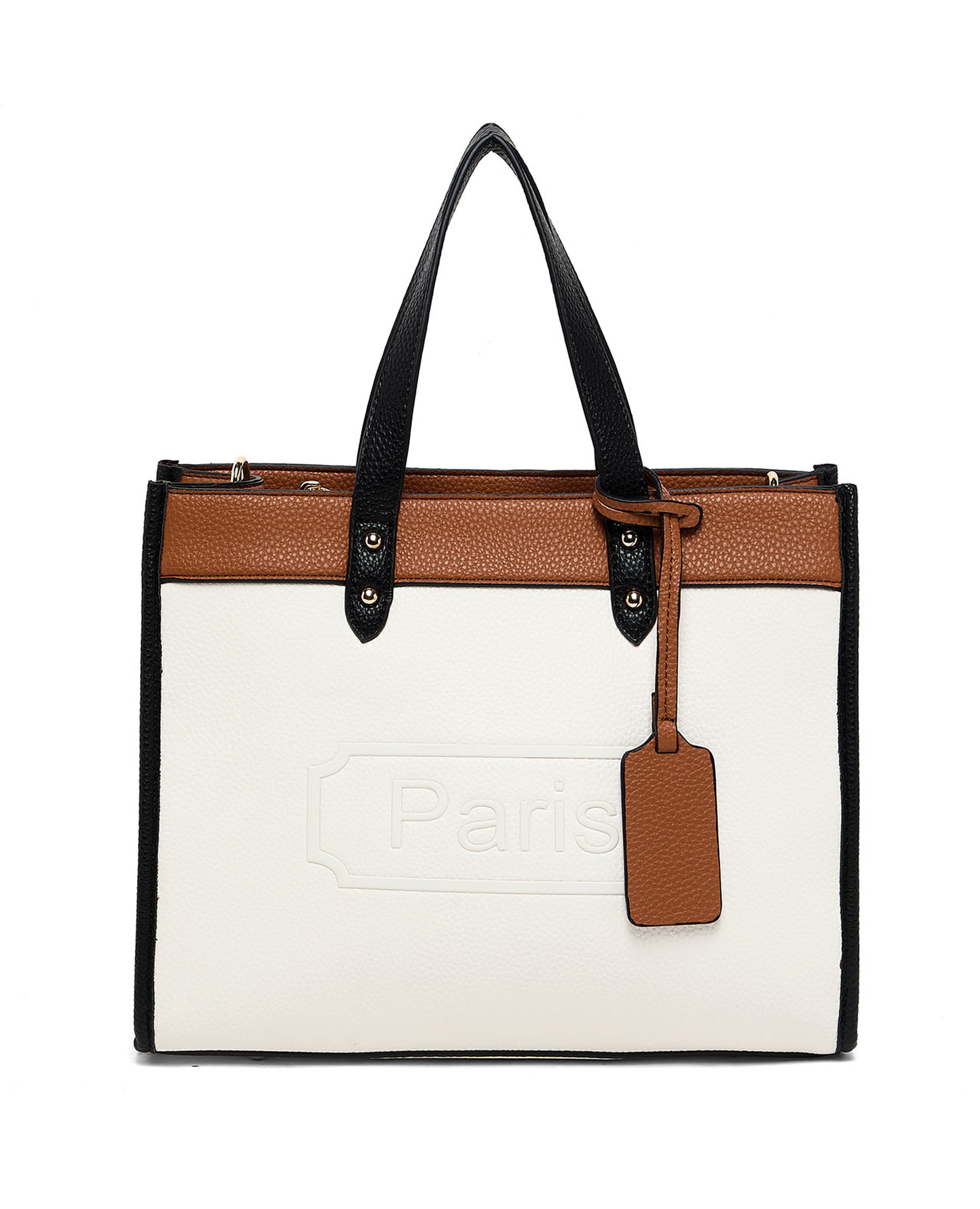 حقيبة توت بألوان متباينة