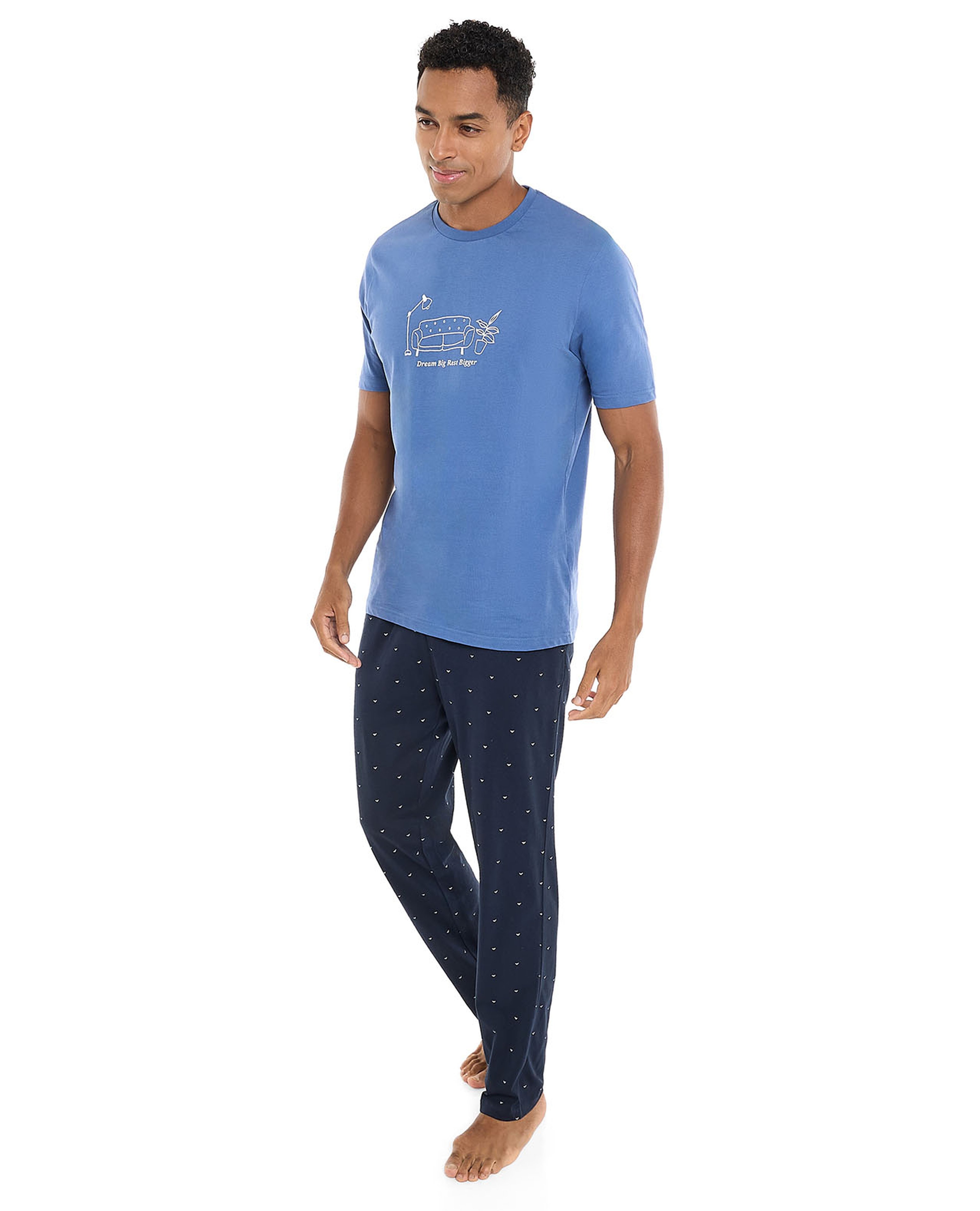 Printed Pyjama Pants with Drawstring Waist