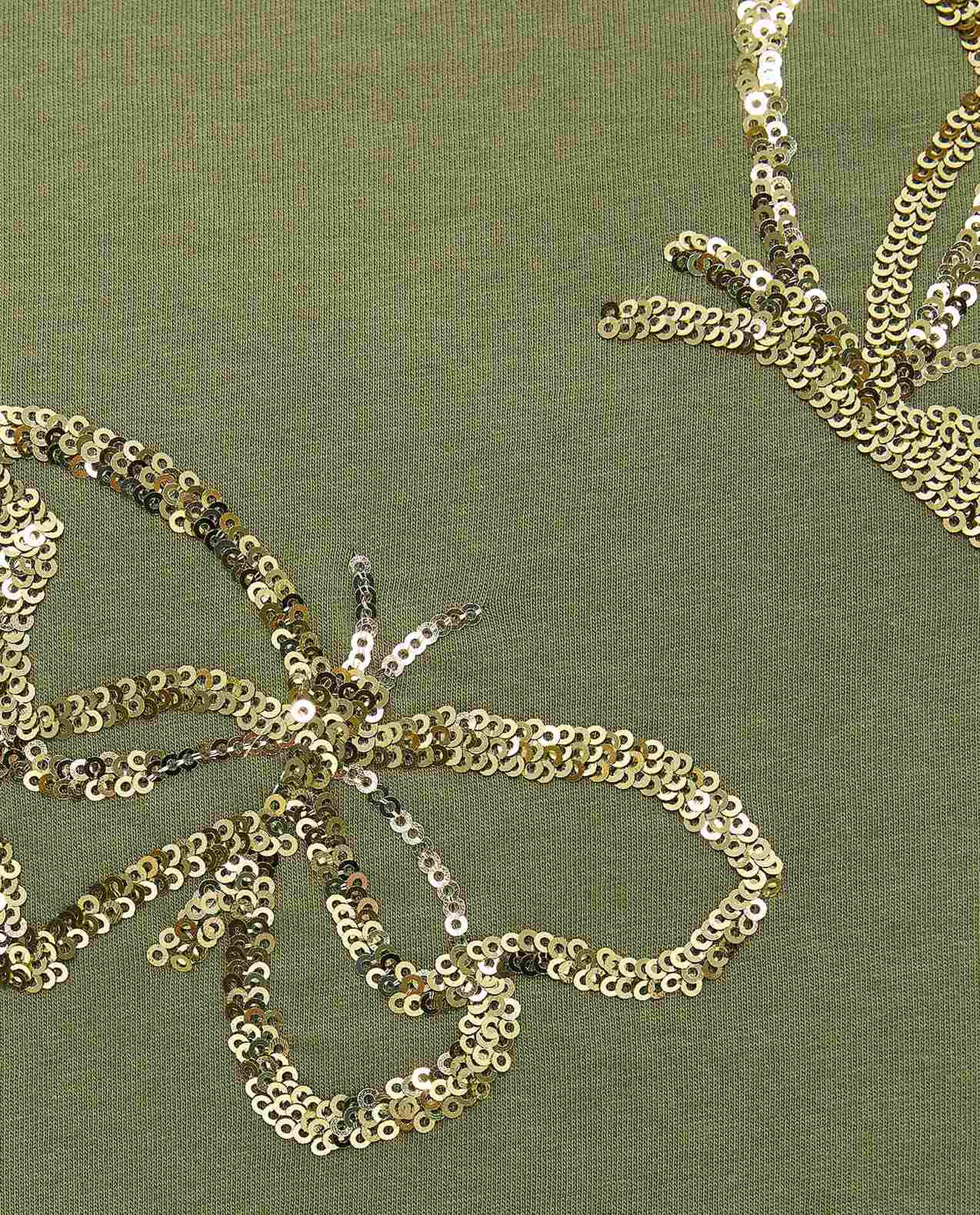 Sequins T-Shirt With Crew Neck and Short Sleeves