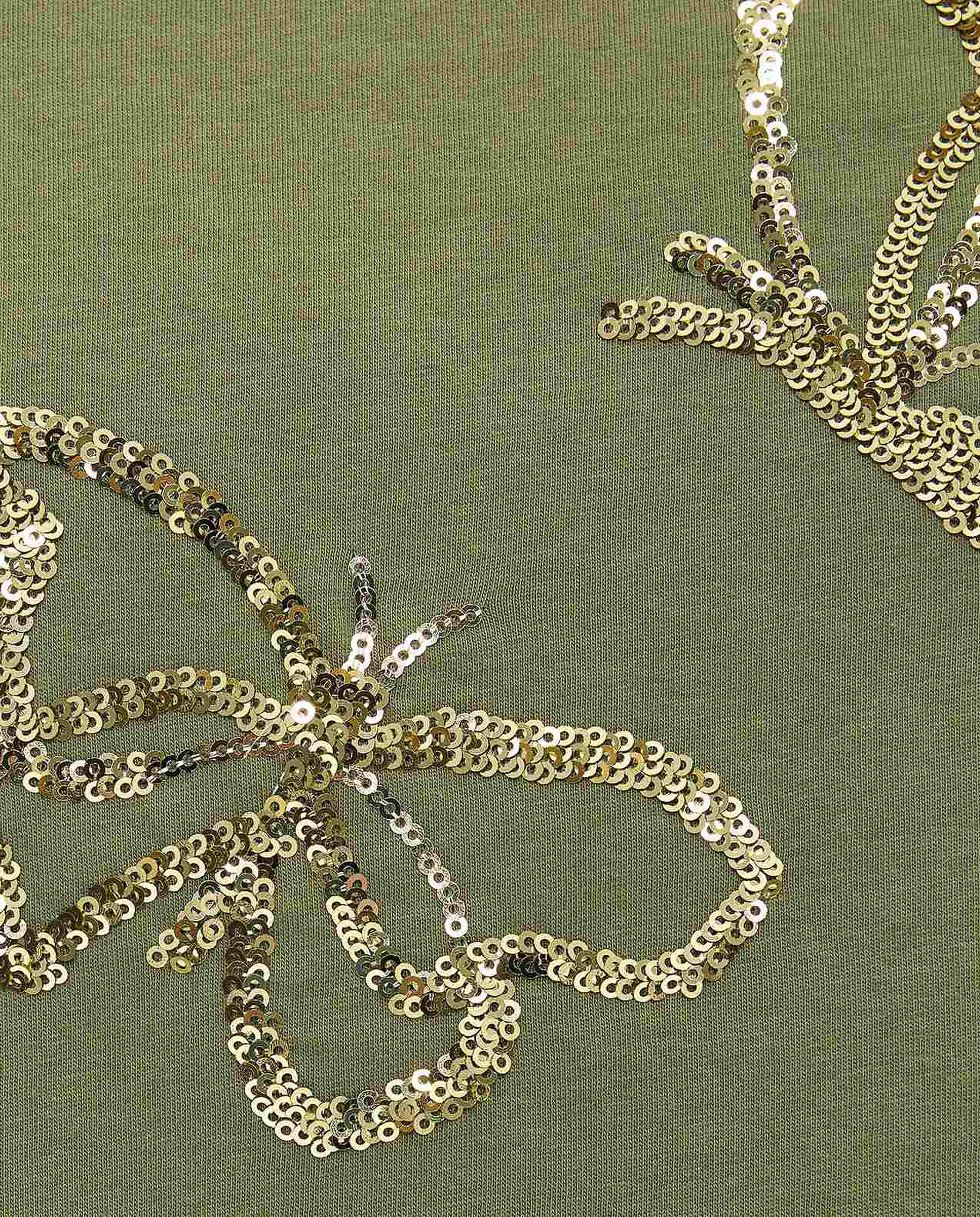 Sequins T-Shirt With Crew Neck and Short Sleeves