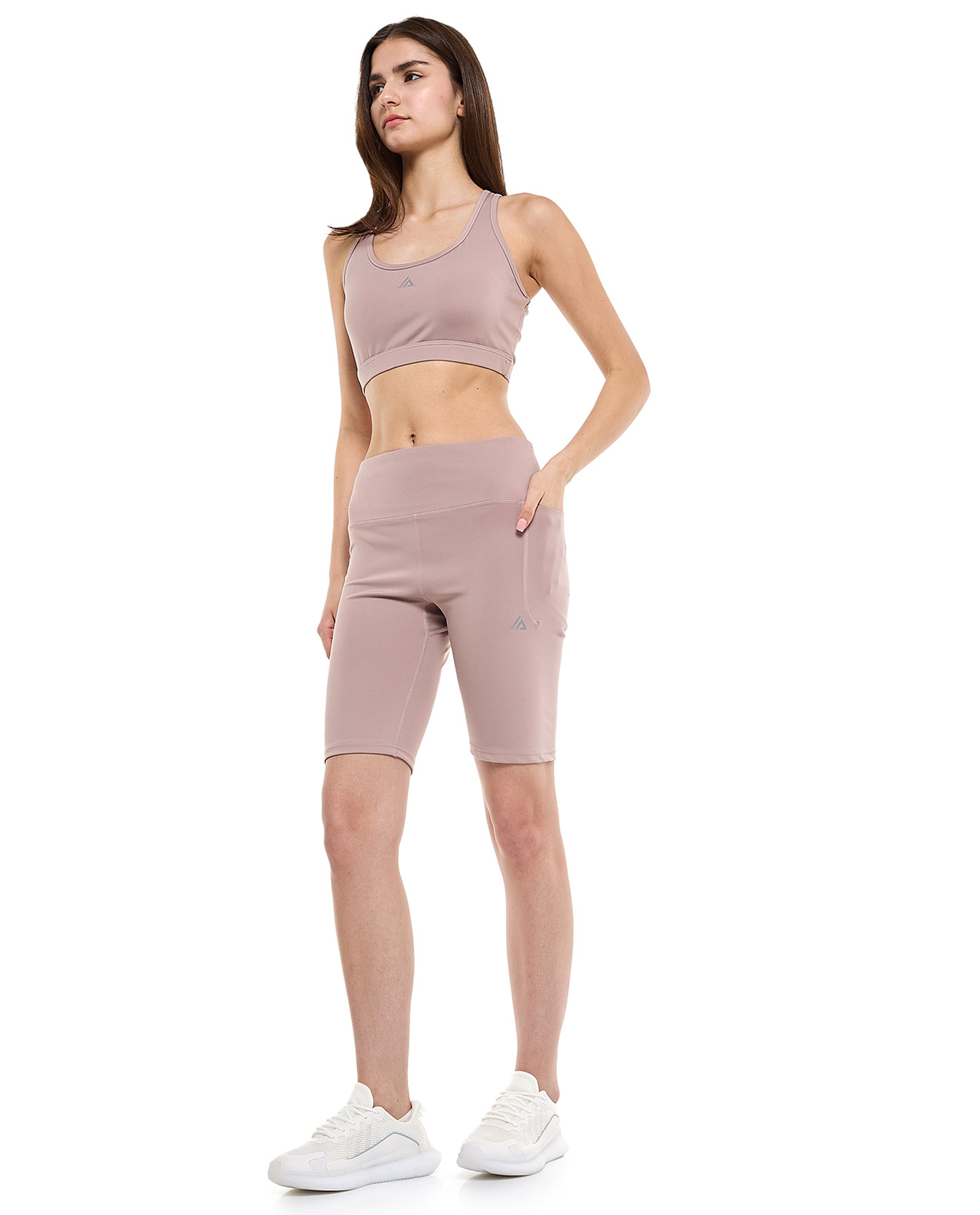 Utility Biker Shorts with Elastic Waist