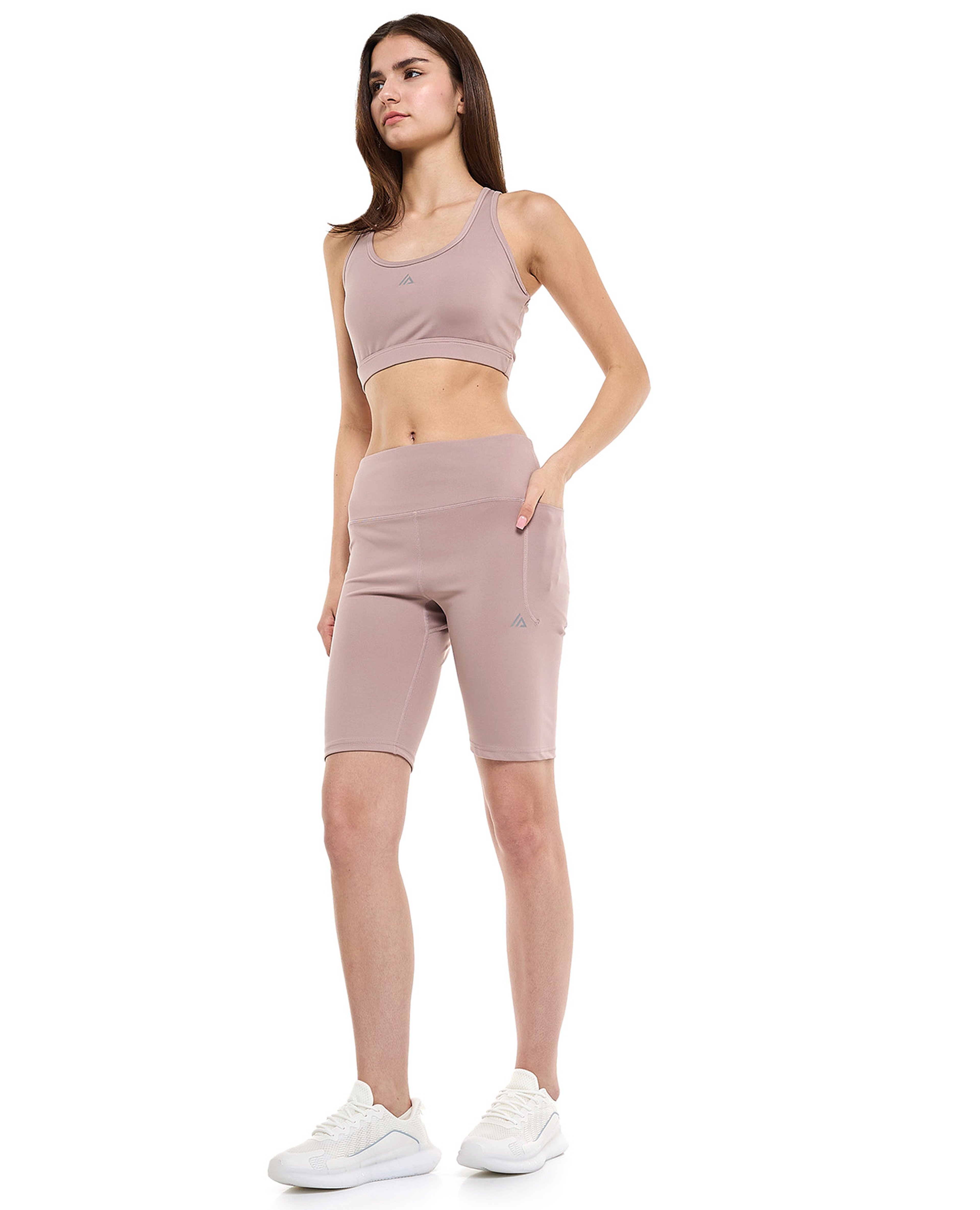 Utility Biker Shorts with Elastic Waist