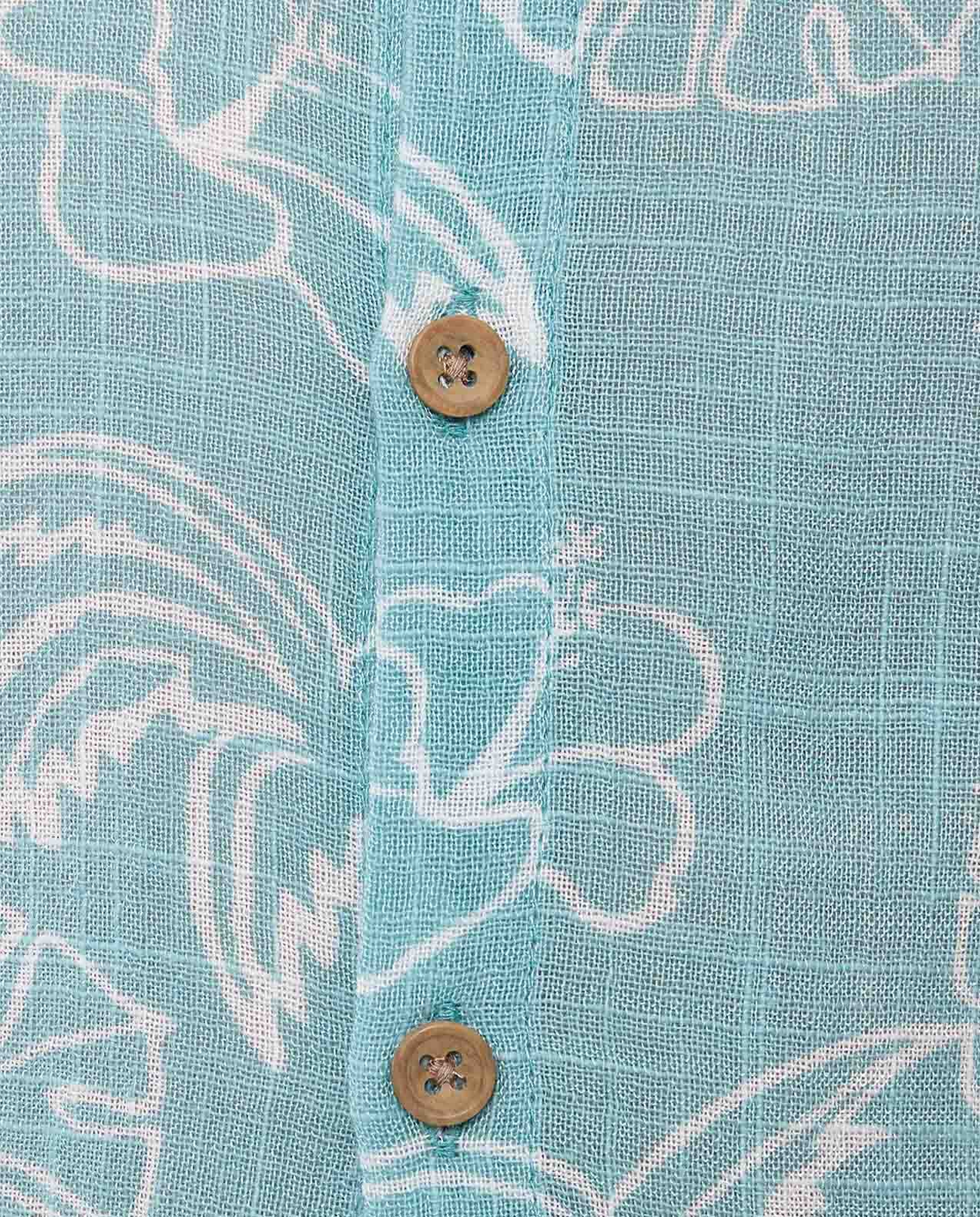 Printed Shirt with Classic Collar and Short Sleeves