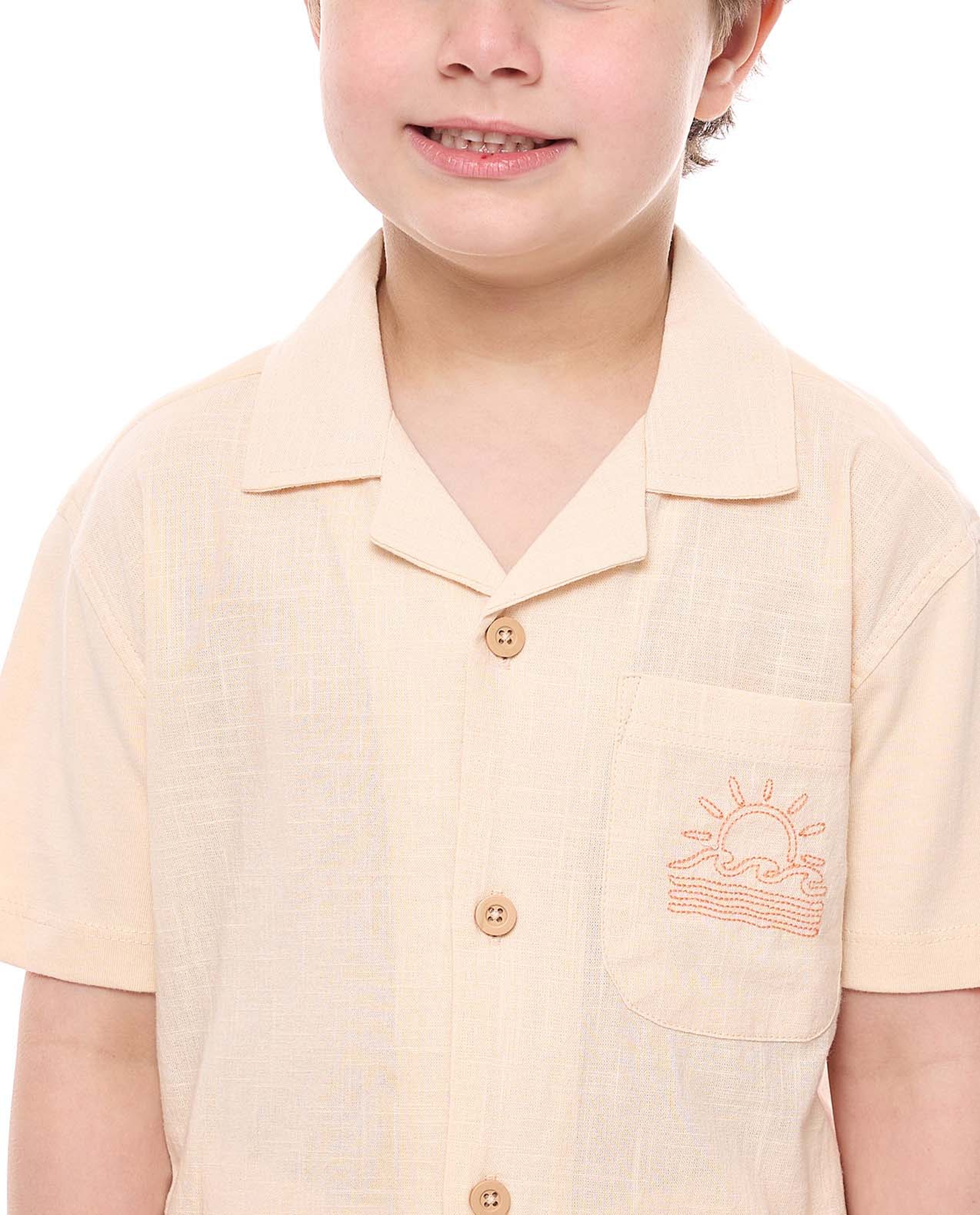 Embroidered Shirt and Shorts Set