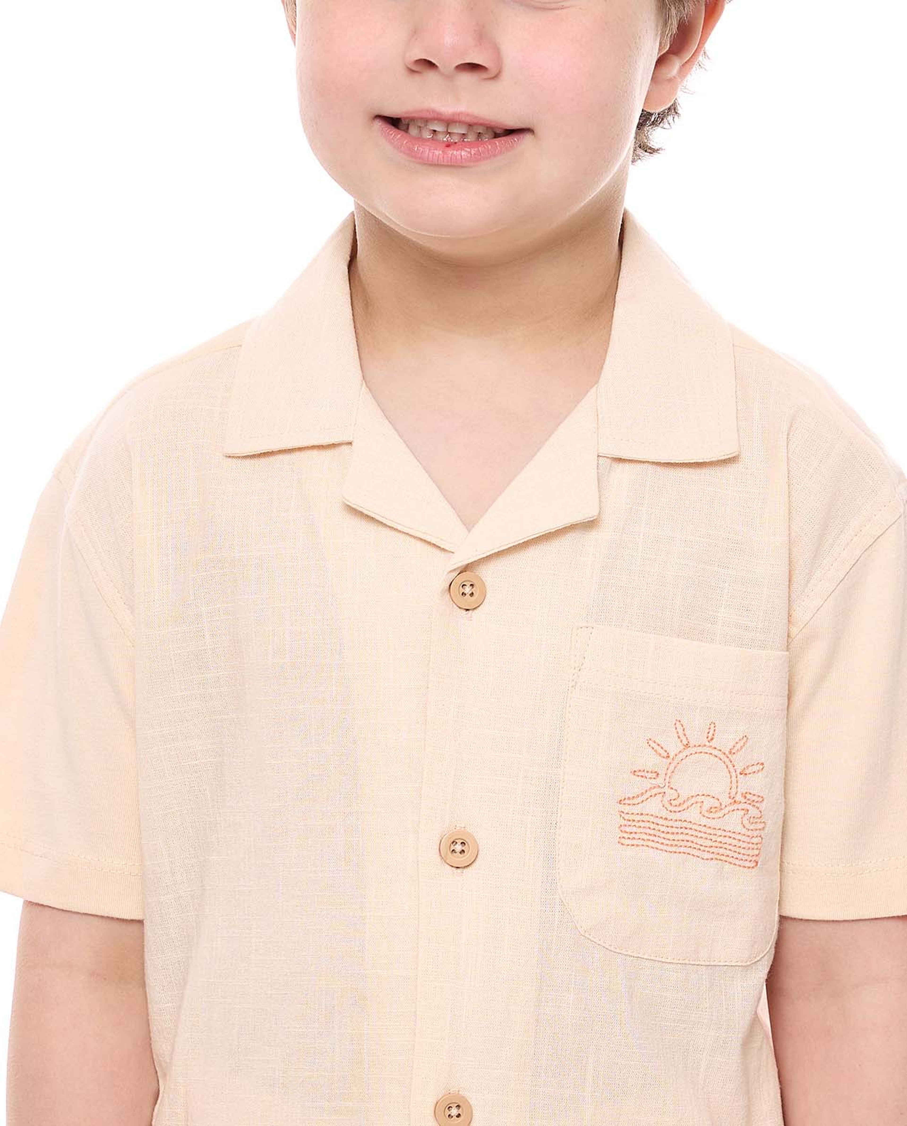 Embroidered Shirt and Shorts Set