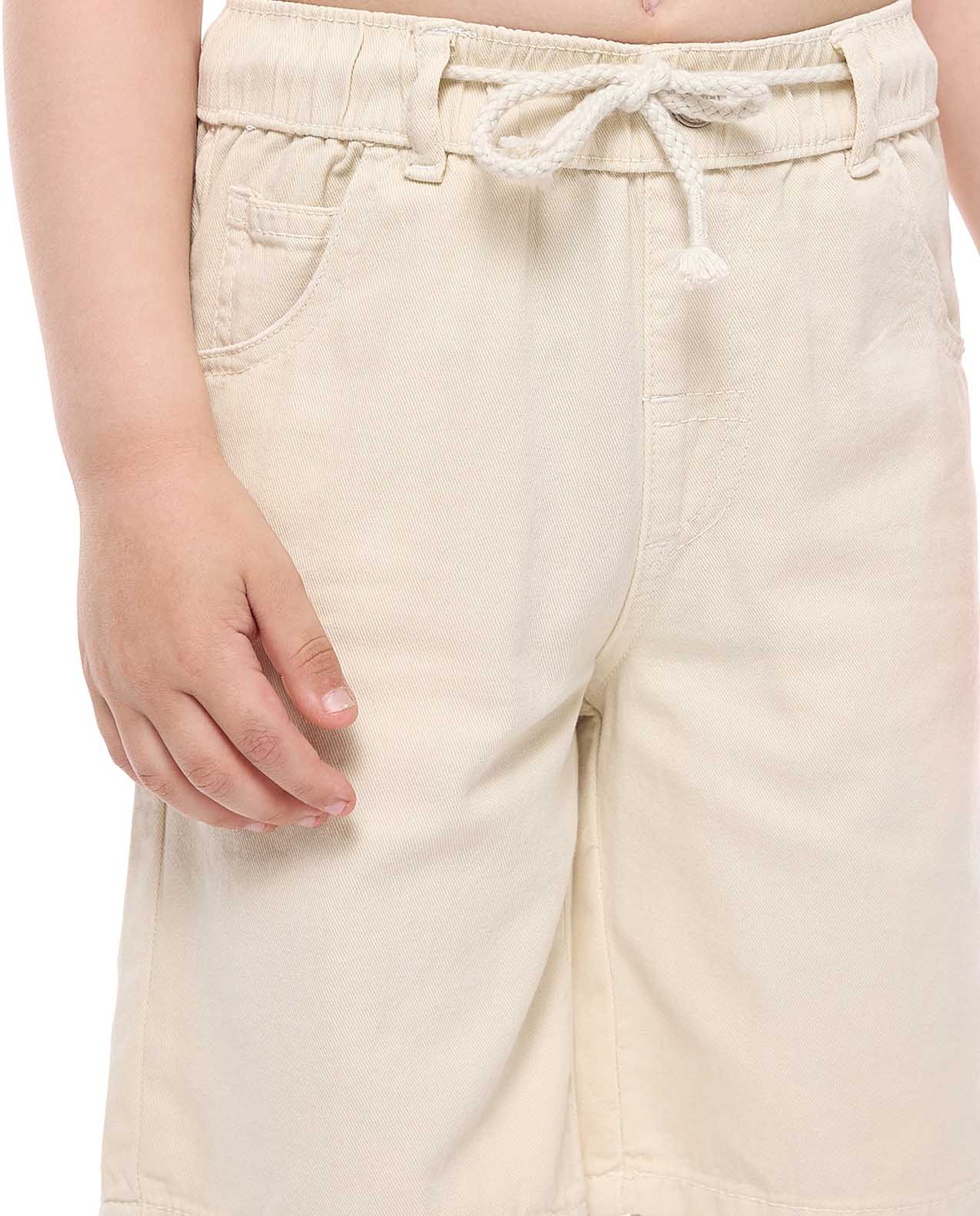 Solid Shorts with Drawstring Waist