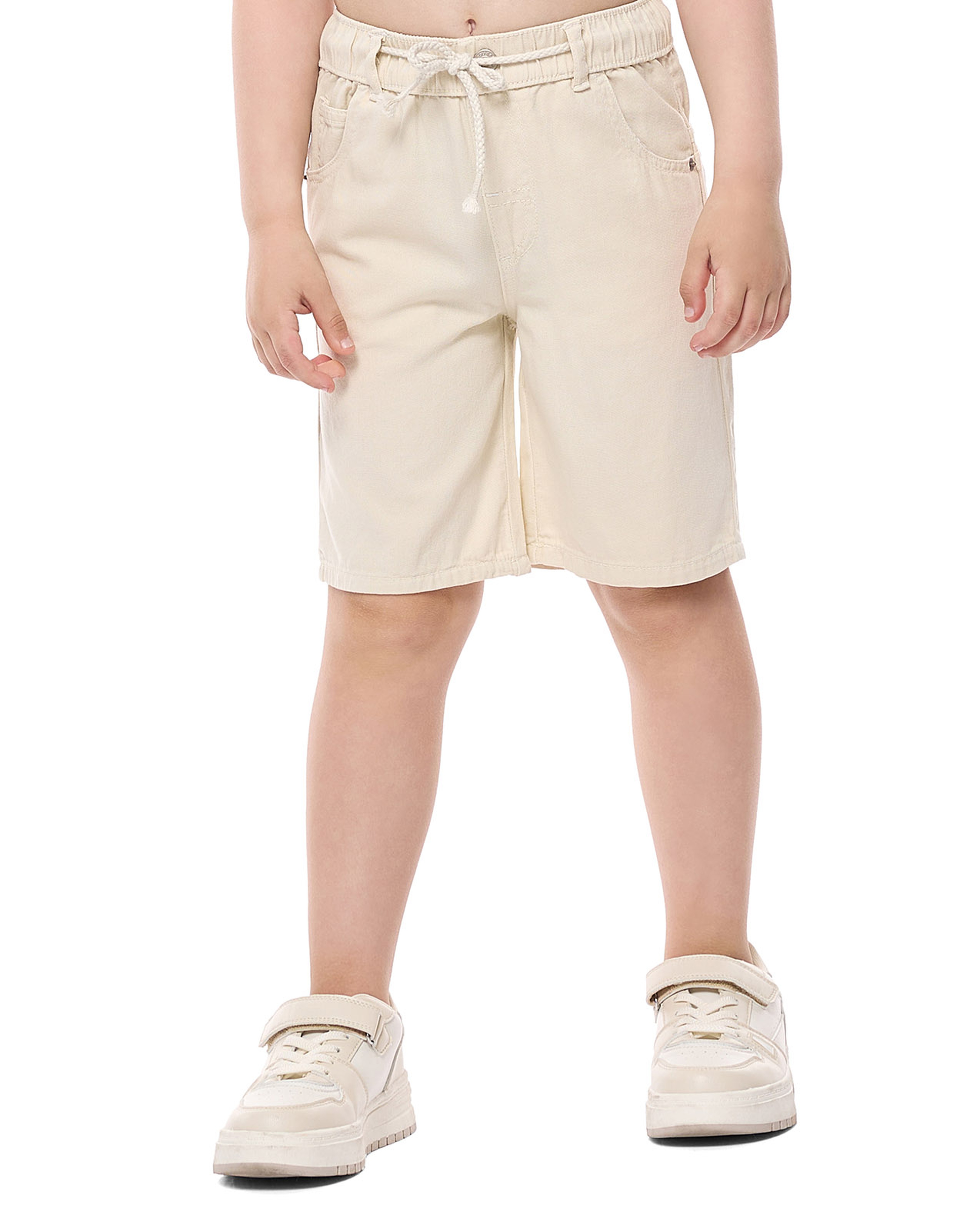 Solid Shorts with Drawstring Waist