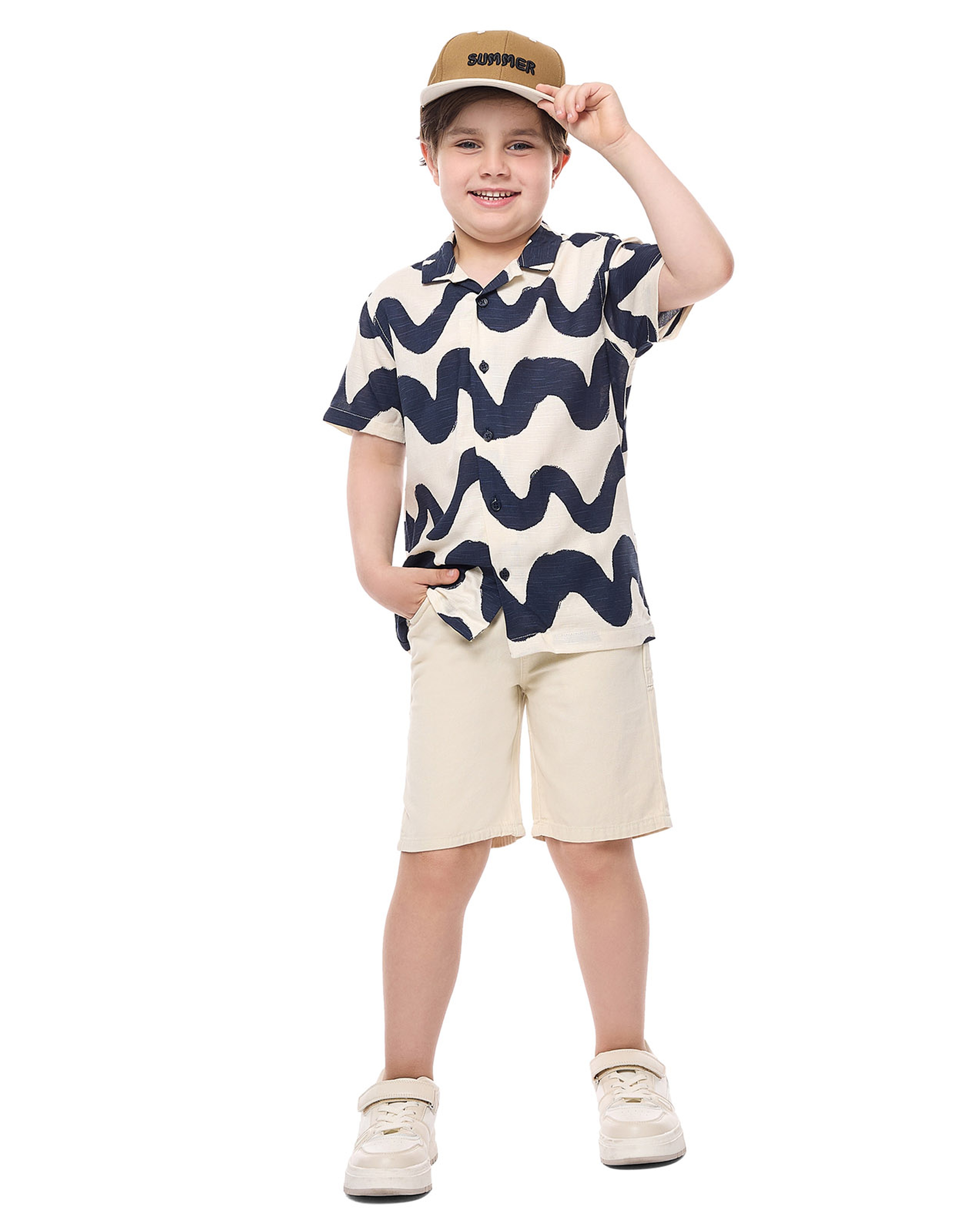 Solid Shorts with Drawstring Waist