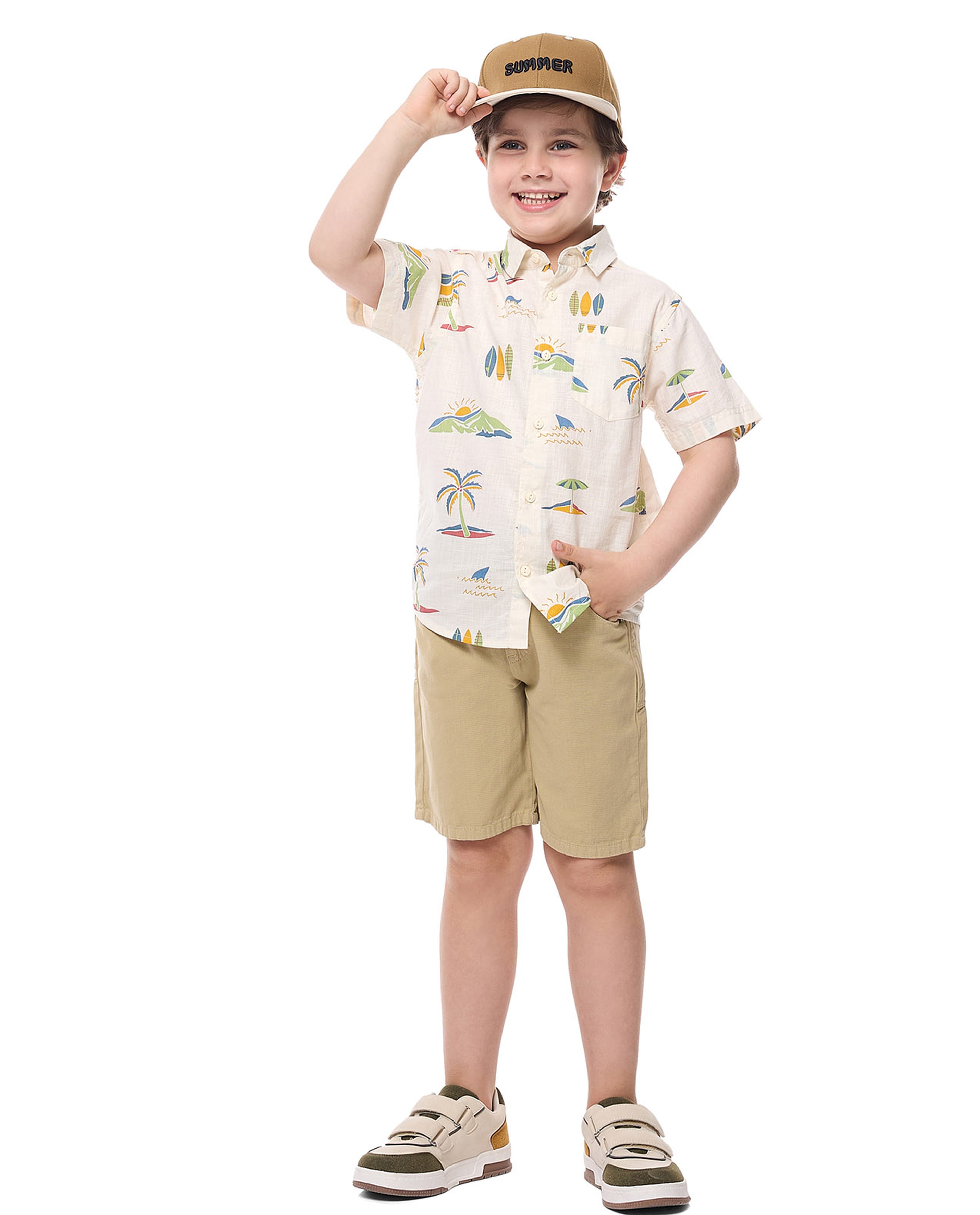 Solid Shorts with Drawstring Waist