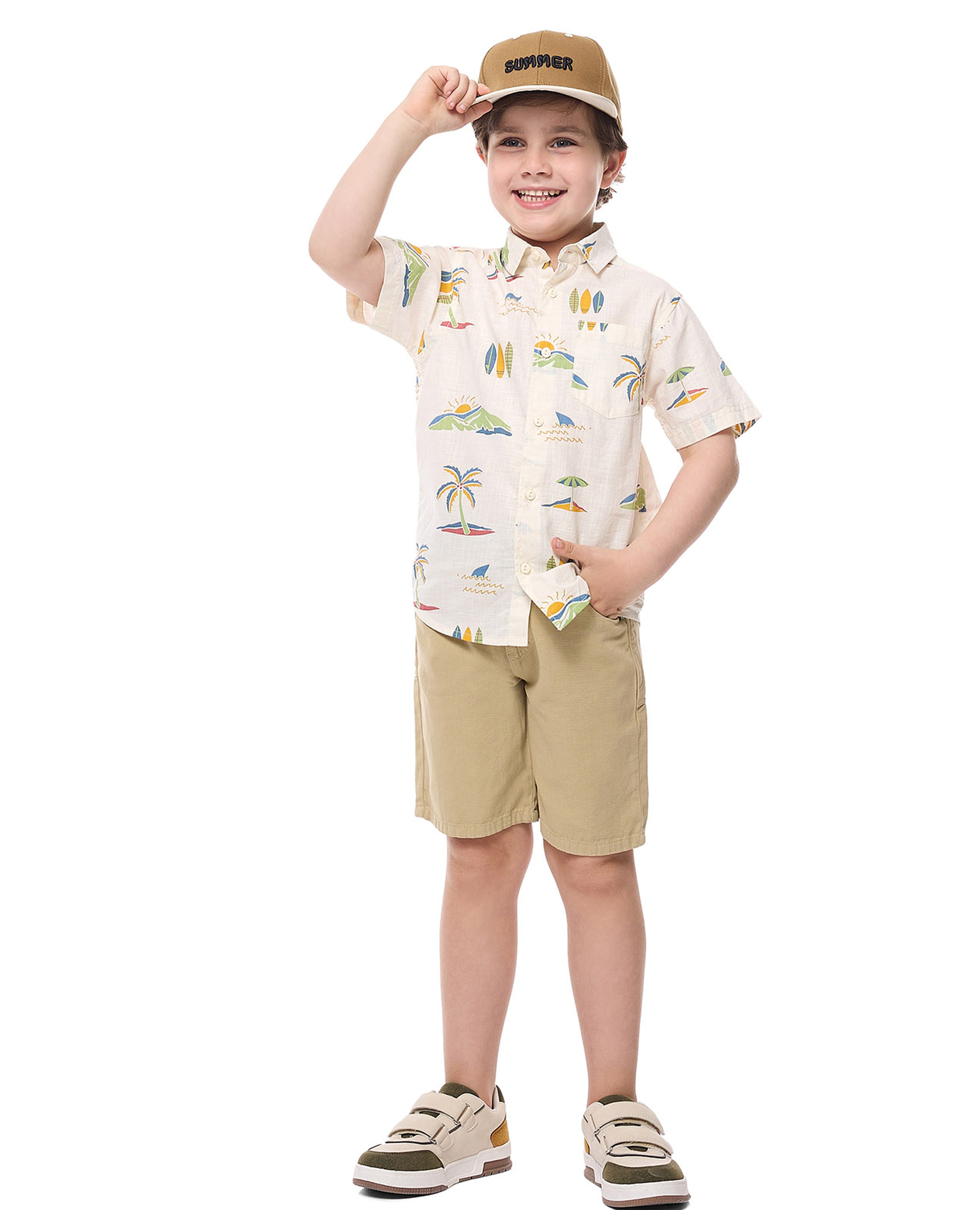 Solid Shorts with Drawstring Waist